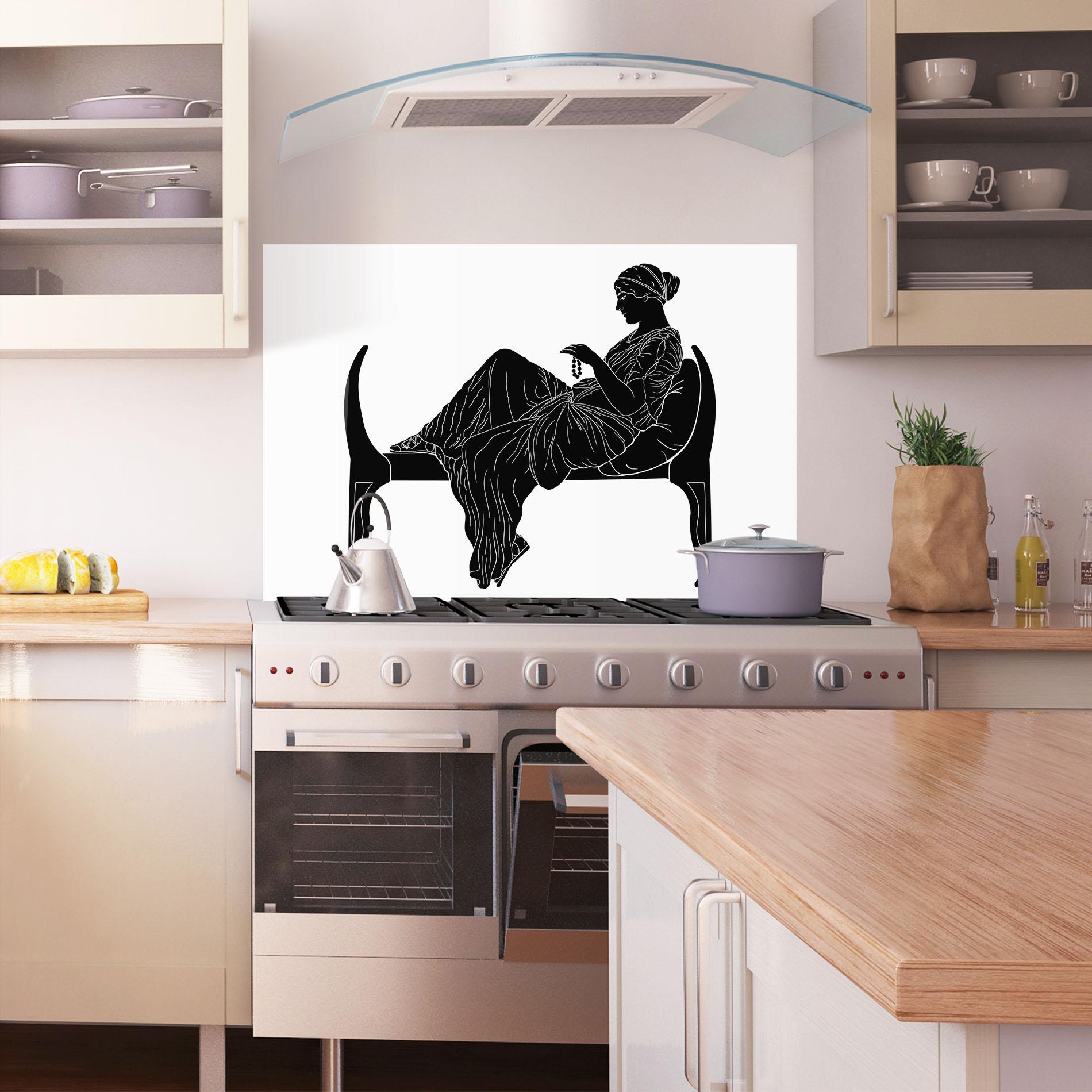 Küchenrückwand Glas Statue Pearls mockup 1