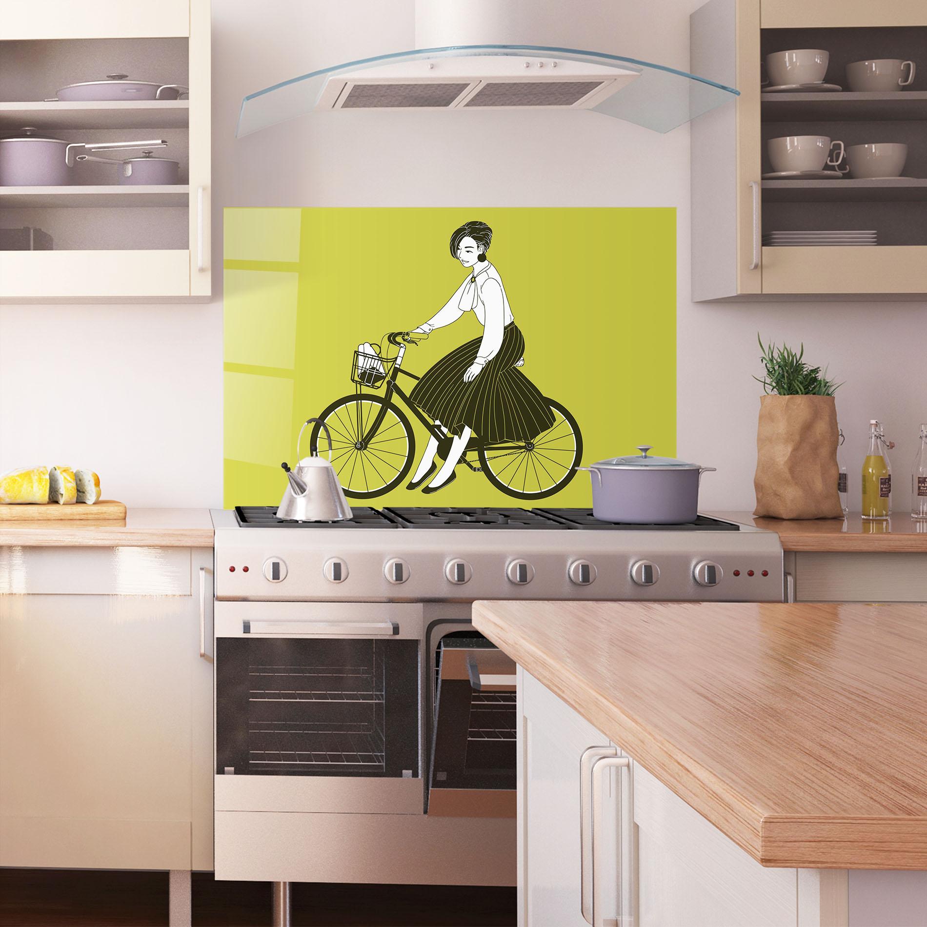 Küchenrückwand Glas Vintage Bicycle mockup 1