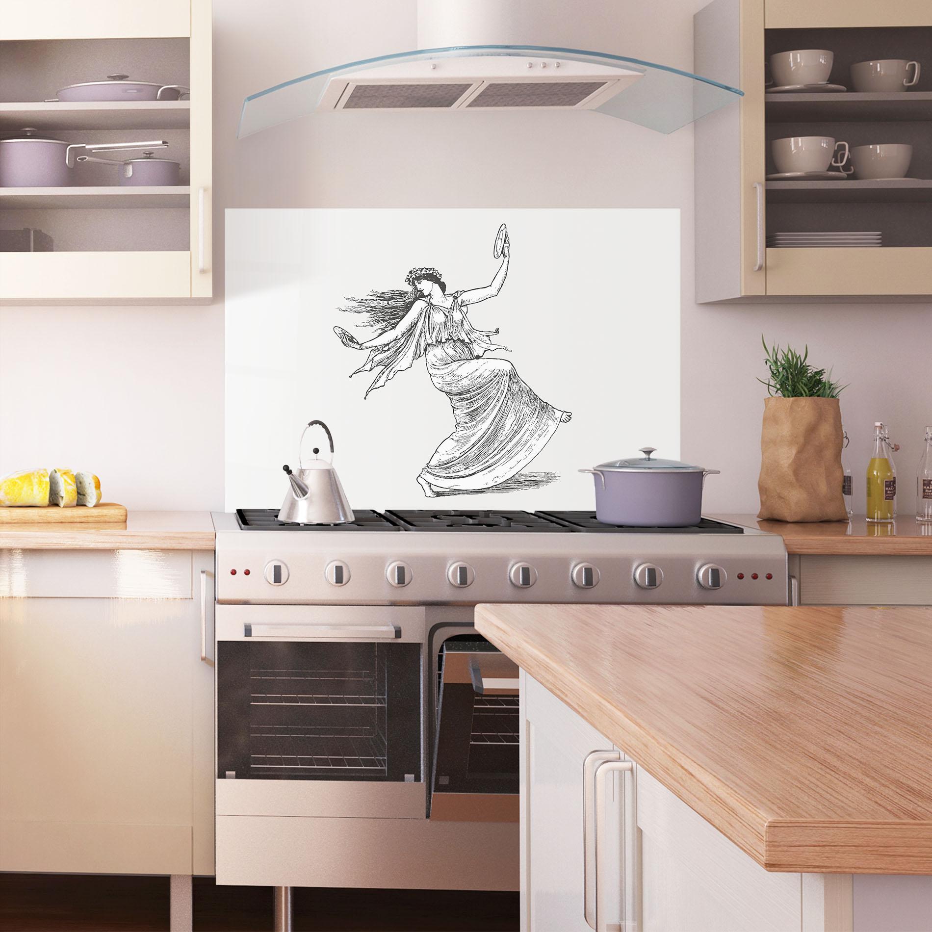 Küchenrückwand Glas Vintage Dance mockup 1