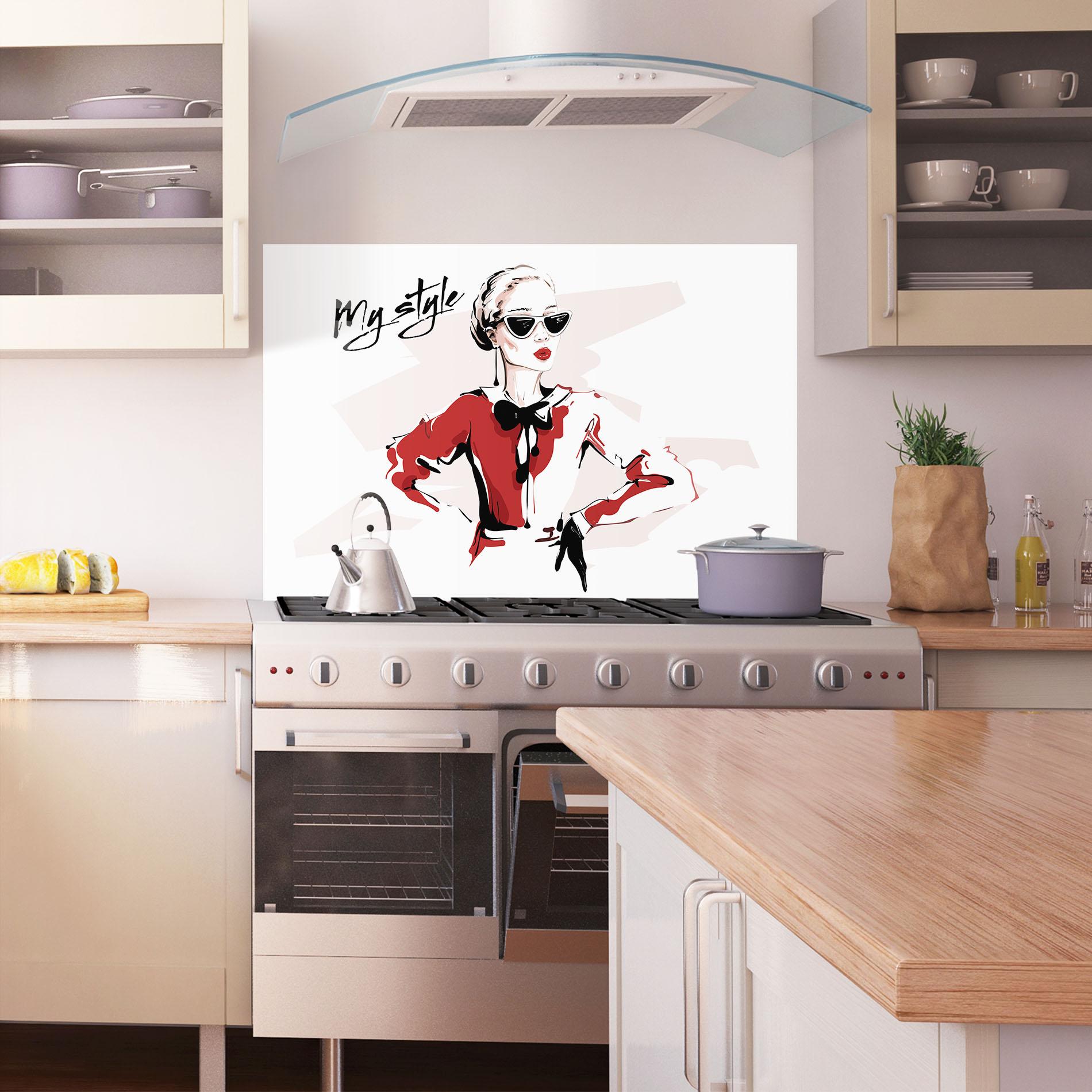 Küchenrückwand Glas Vintage My Style mockup 1