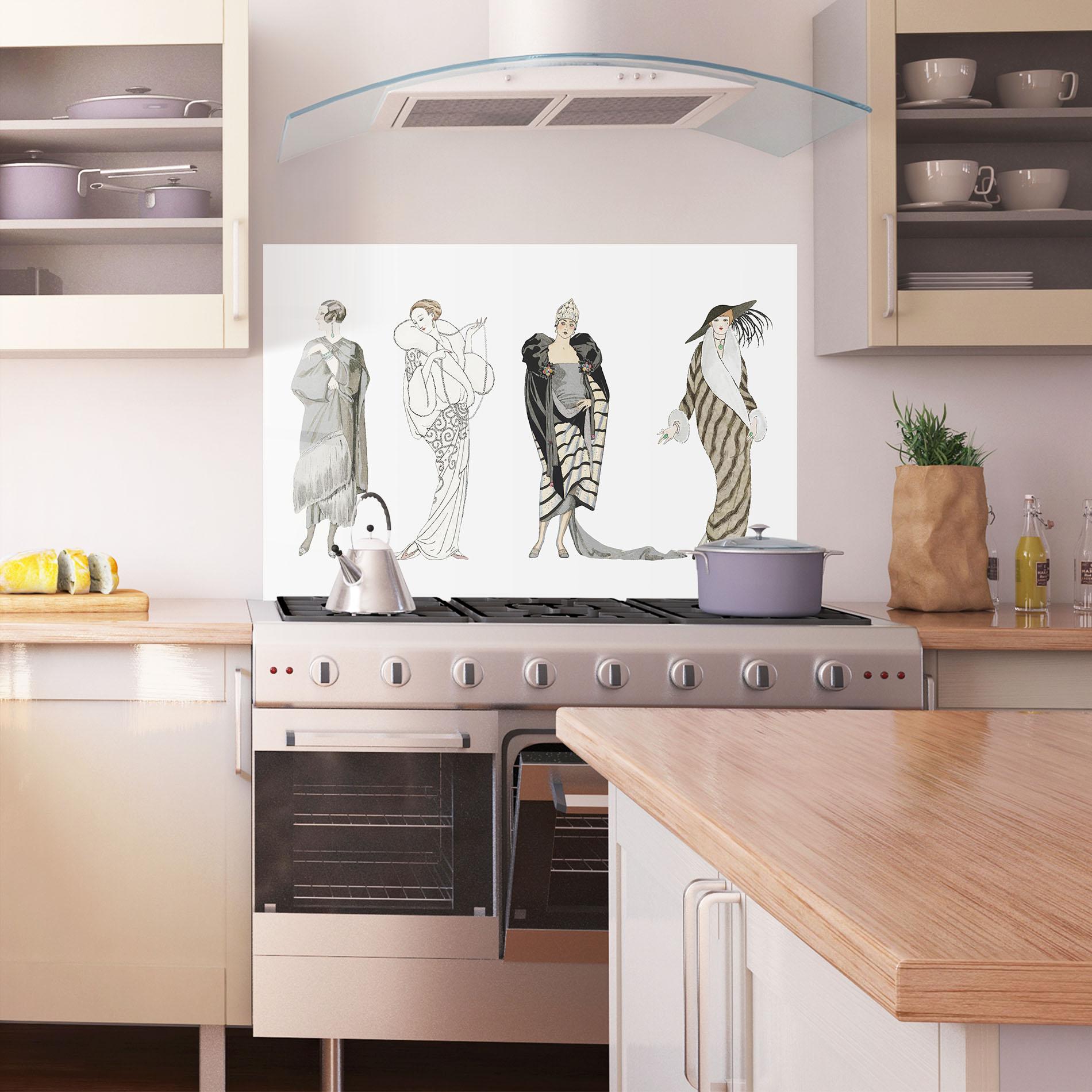 Küchenrückwand Glas Vintage Outfits mockup 1
