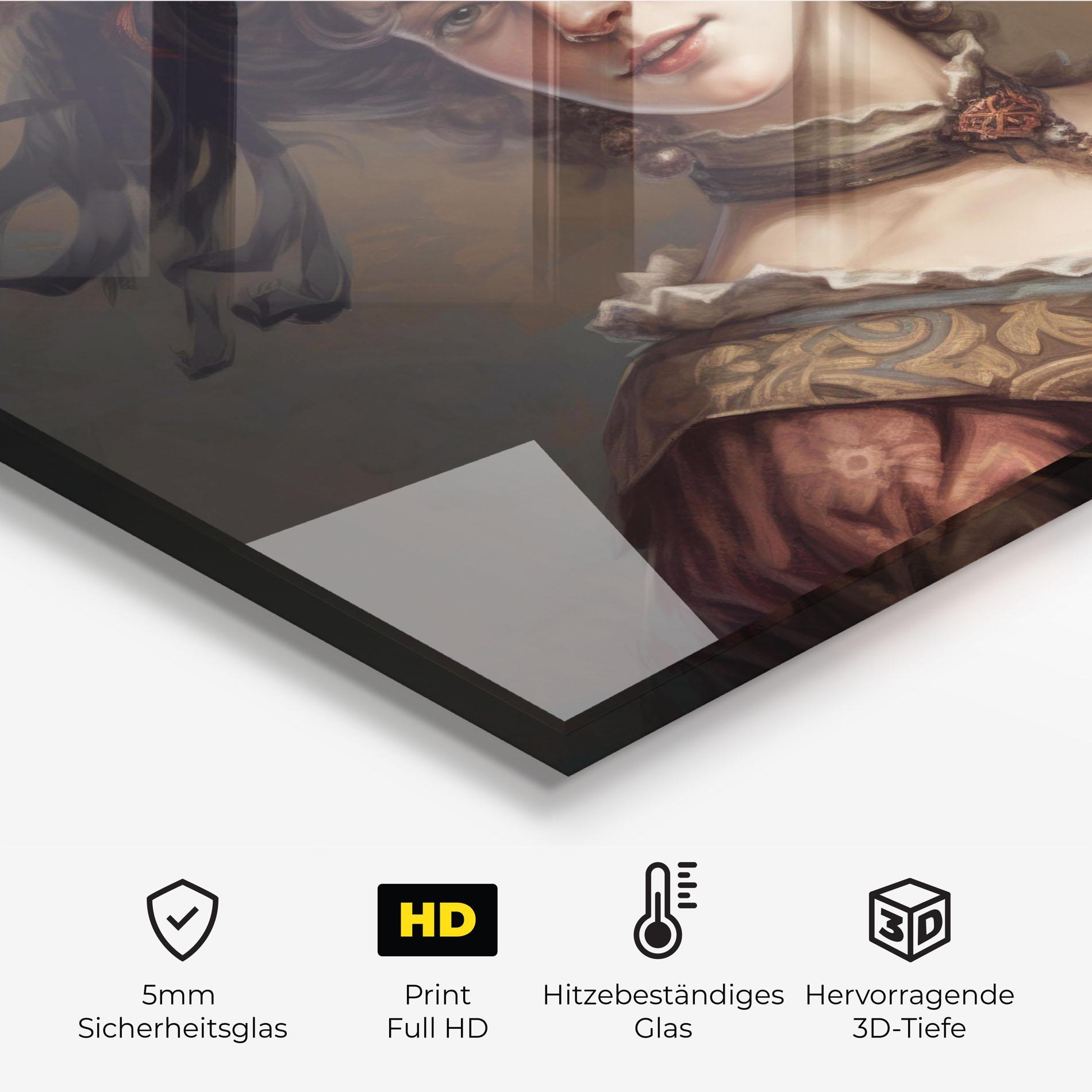 Küchenrückwand Glas Medieval Noblewoman mockup 2