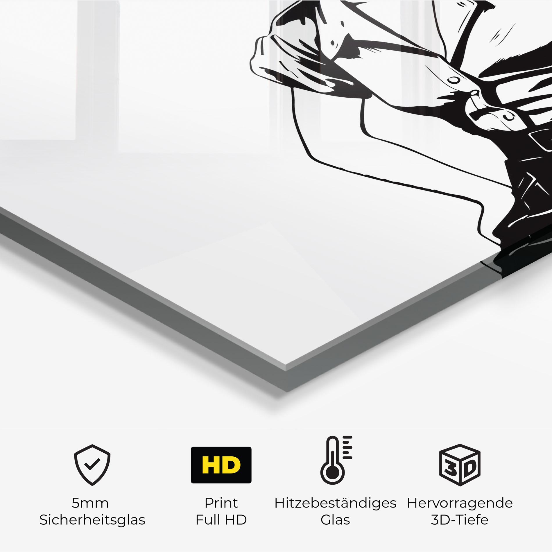 Küchenrückwand Glas Pretty Shilouette Girl mockup 2