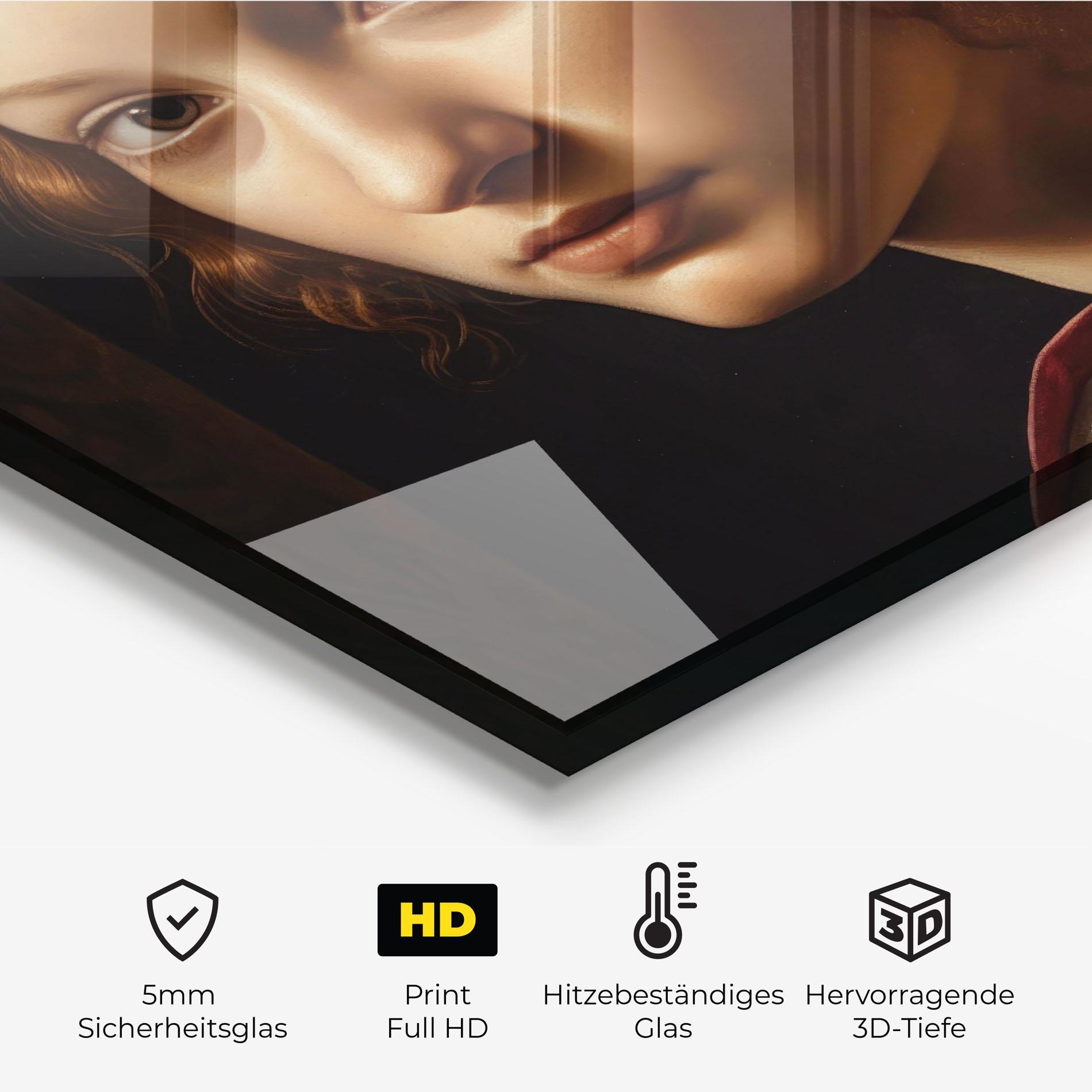 Küchenrückwand Glas Red Hair Woman Art mockup 2