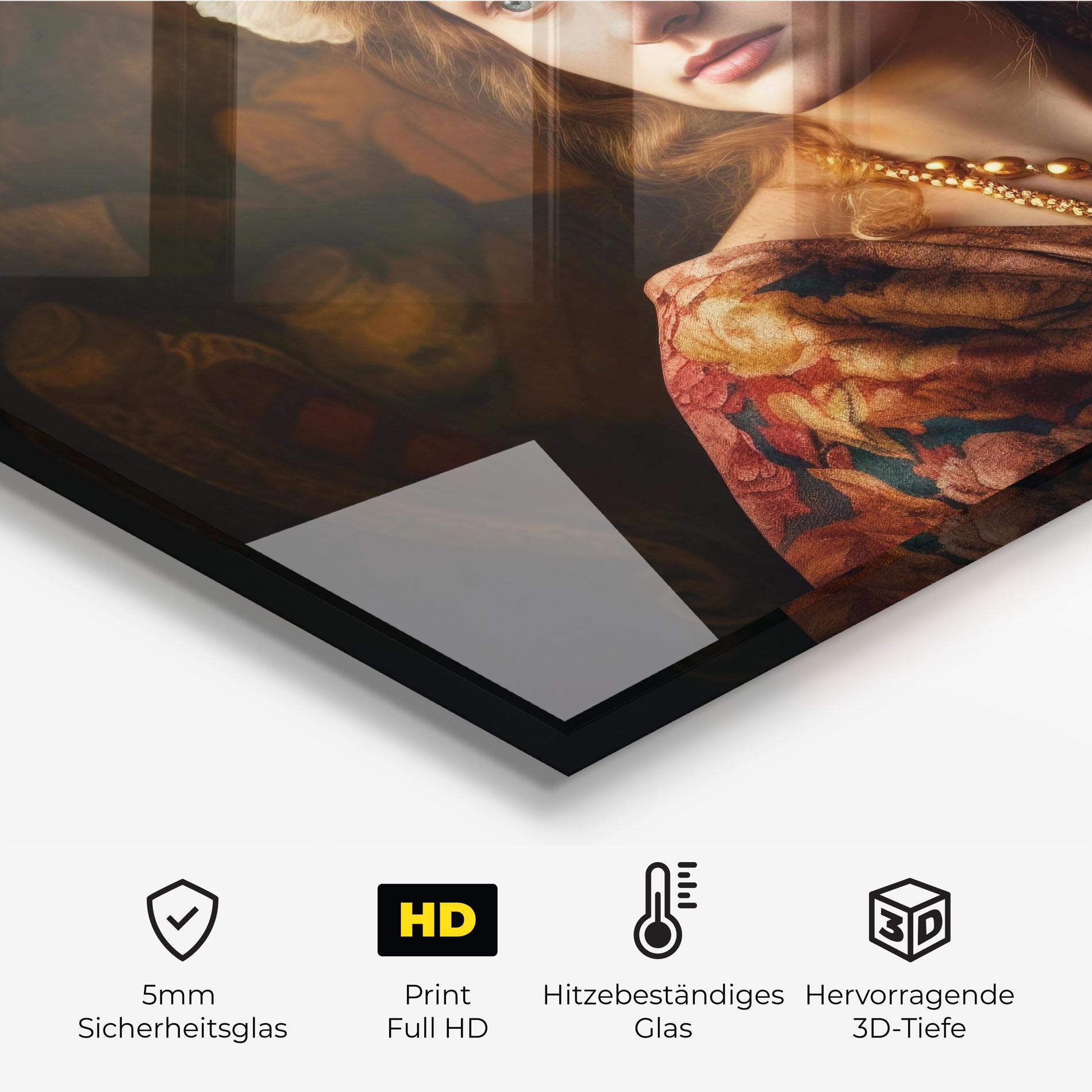 Küchenrückwand Glas Renaissance Woman mockup 2