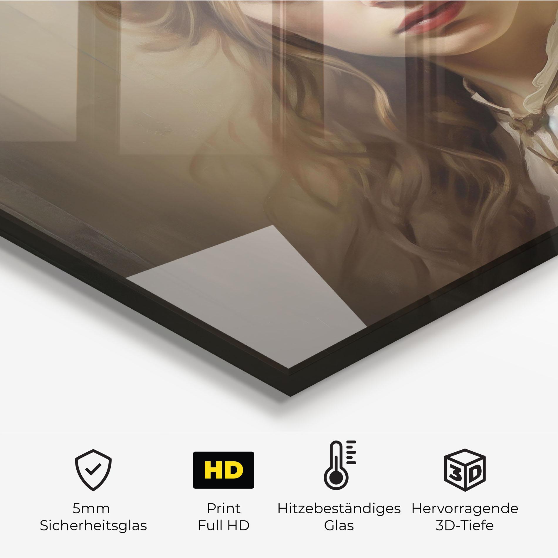 Küchenrückwand Glas Timeless Portrait mockup 2