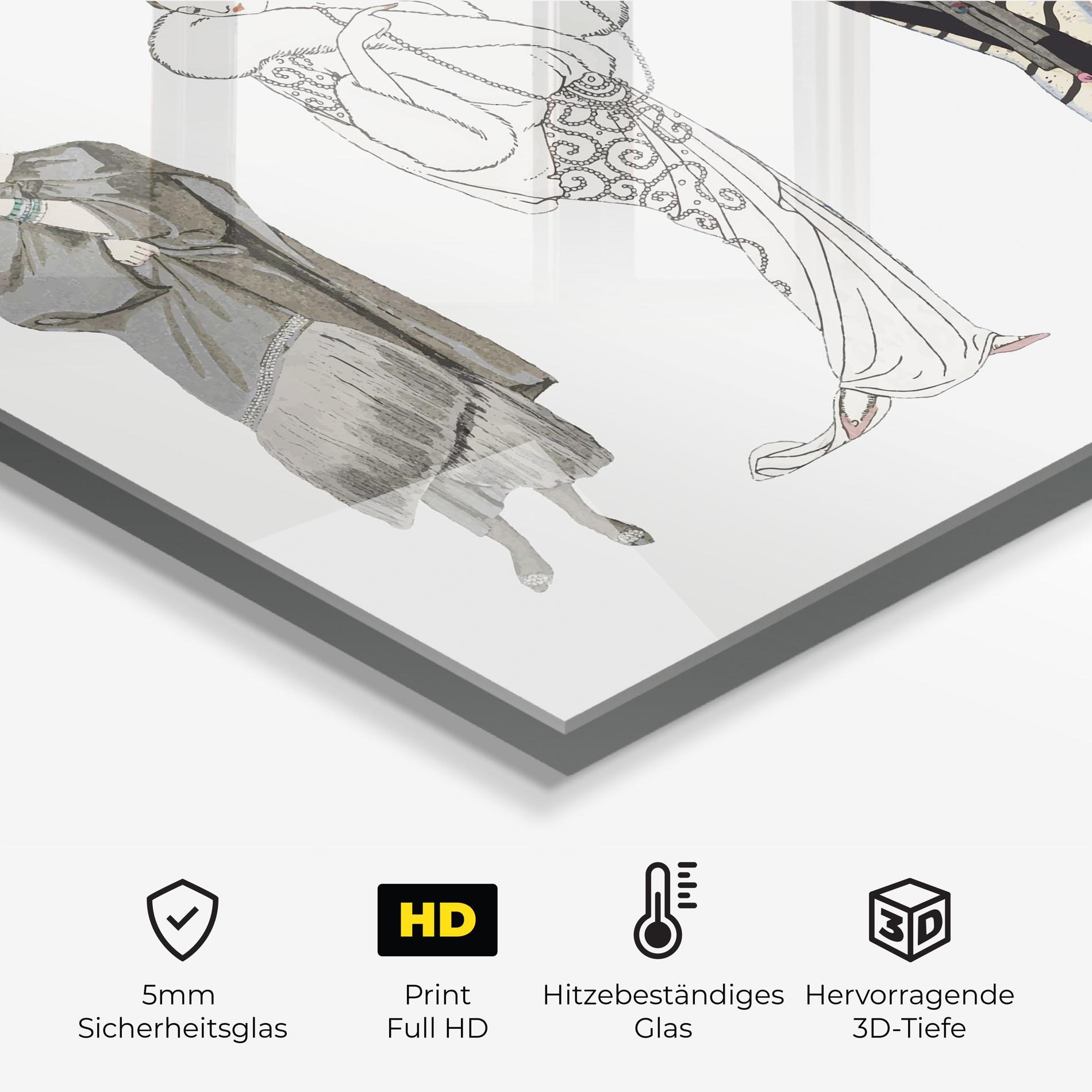 Küchenrückwand Glas Vintage Outfits mockup 2