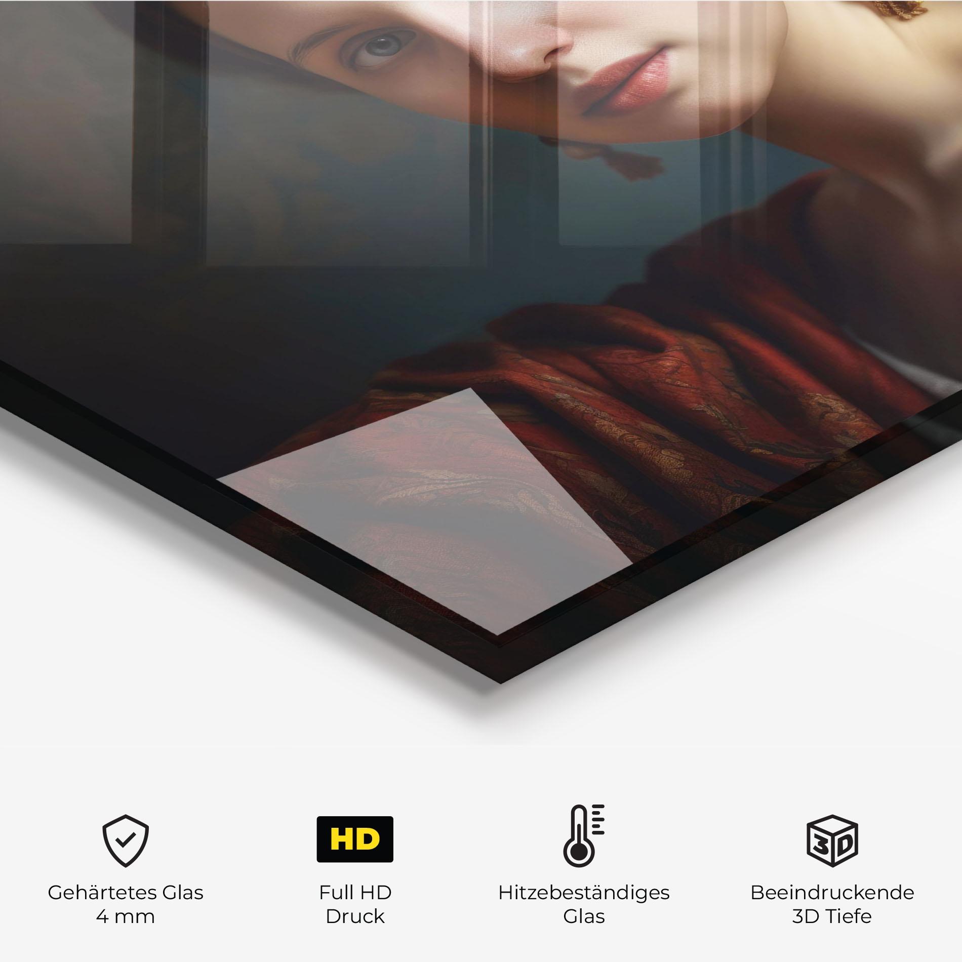 Küchenrückwand Glas Classical Painting mockup 2