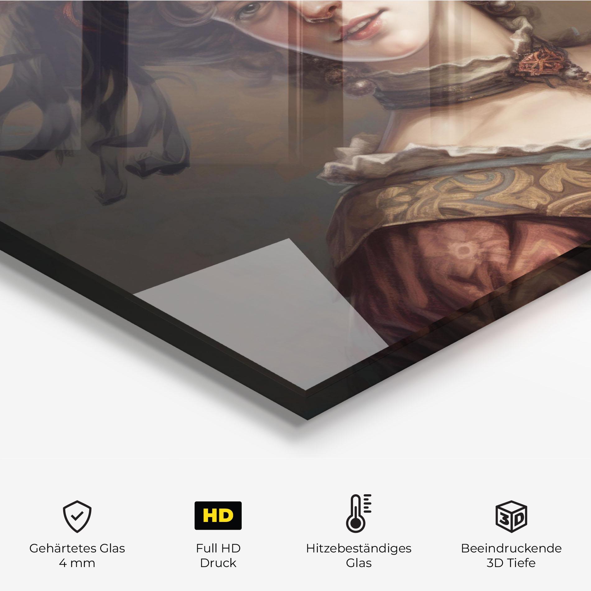 Küchenrückwand Glas Medieval Noblewoman mockup 2