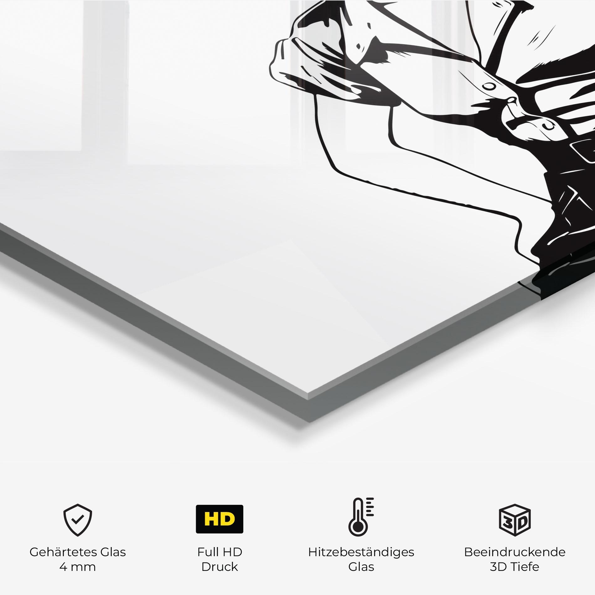 Küchenrückwand Glas Pretty Shilouette Girl mockup 2