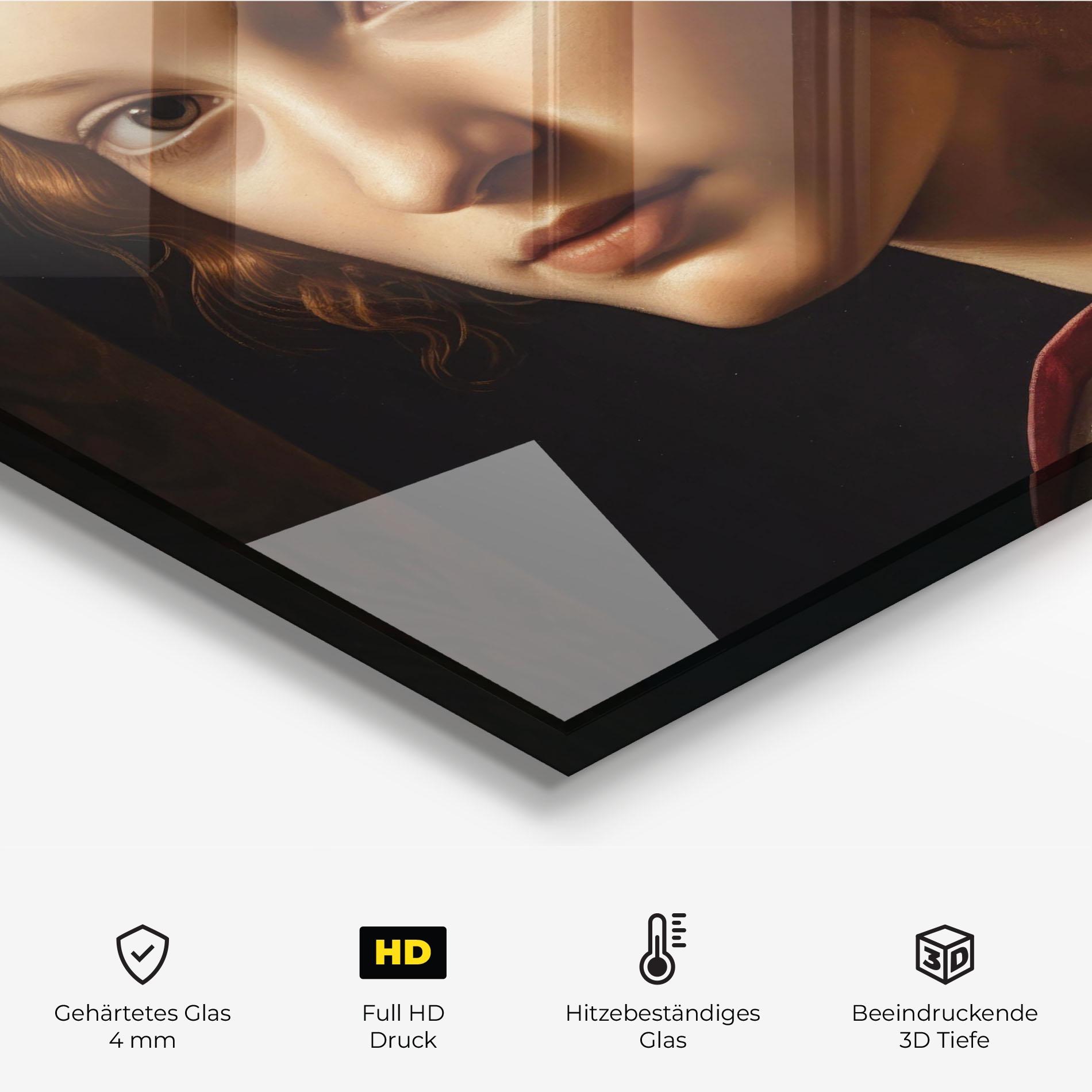 Küchenrückwand Glas Red Hair Woman Art mockup 2