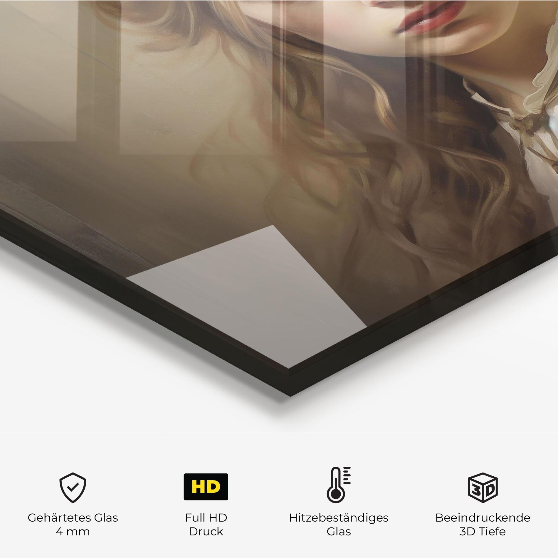 Küchenrückwand Glas Timeless Portrait mockup 2