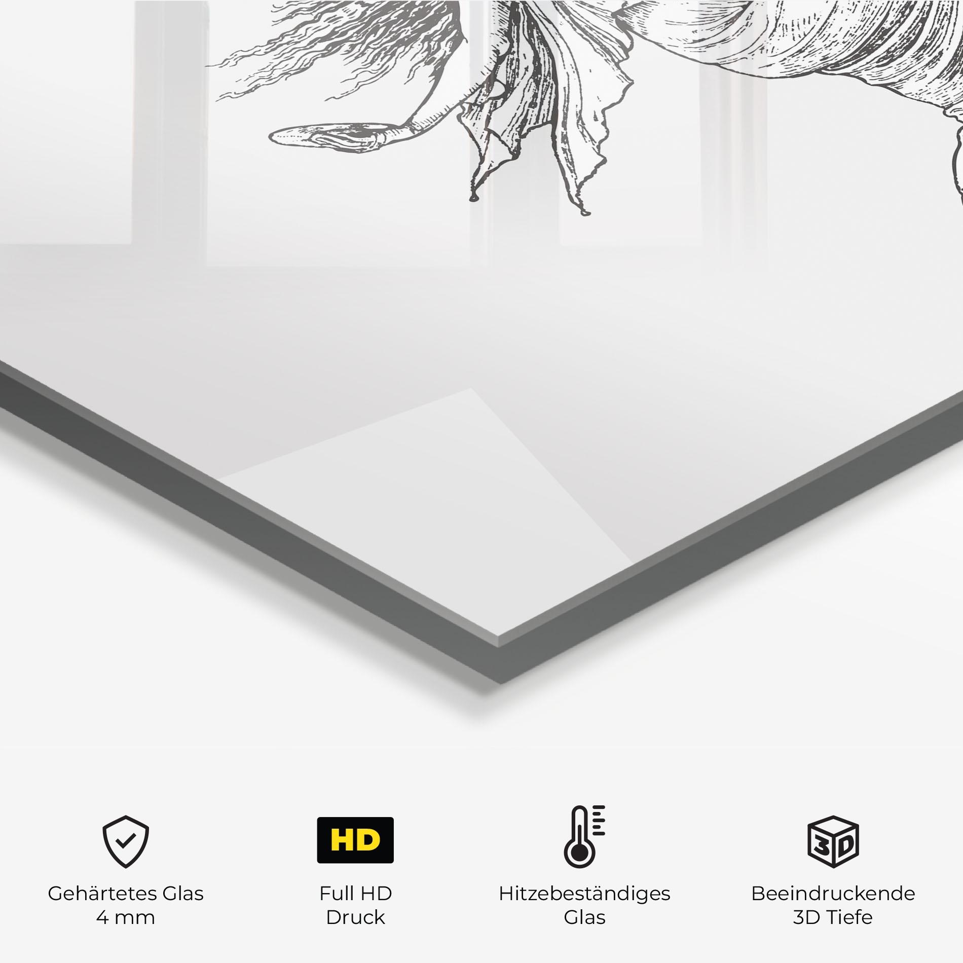 Küchenrückwand Glas Vintage Dance mockup 2