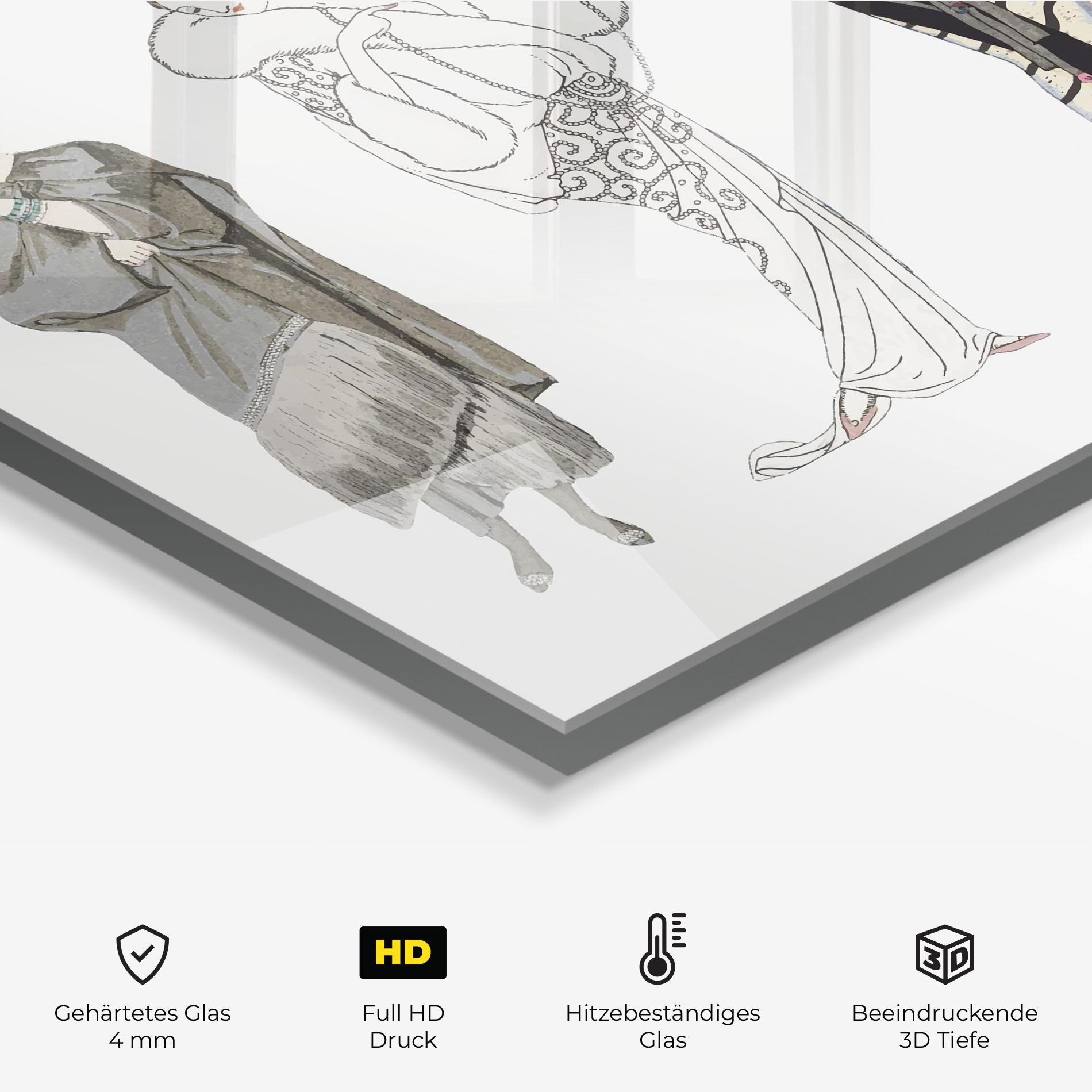 Küchenrückwand Glas Vintage Outfits mockup 2