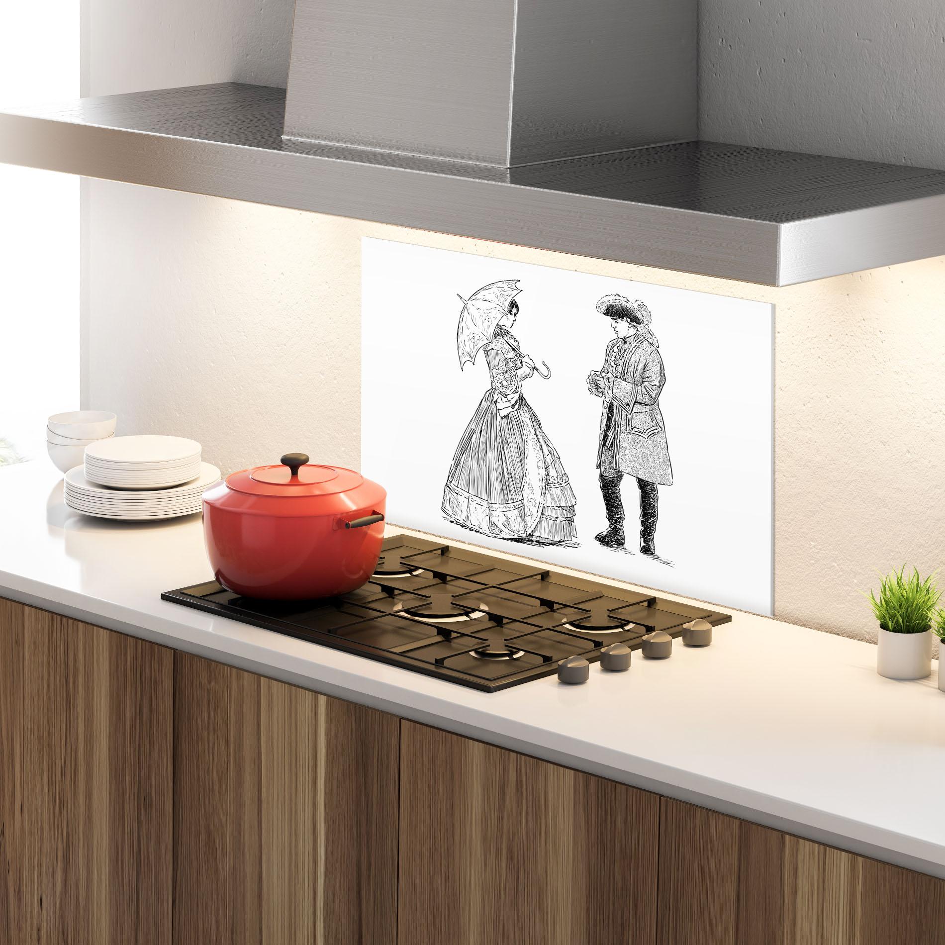 Küchenrückwand Glas Century Couple mockup 4