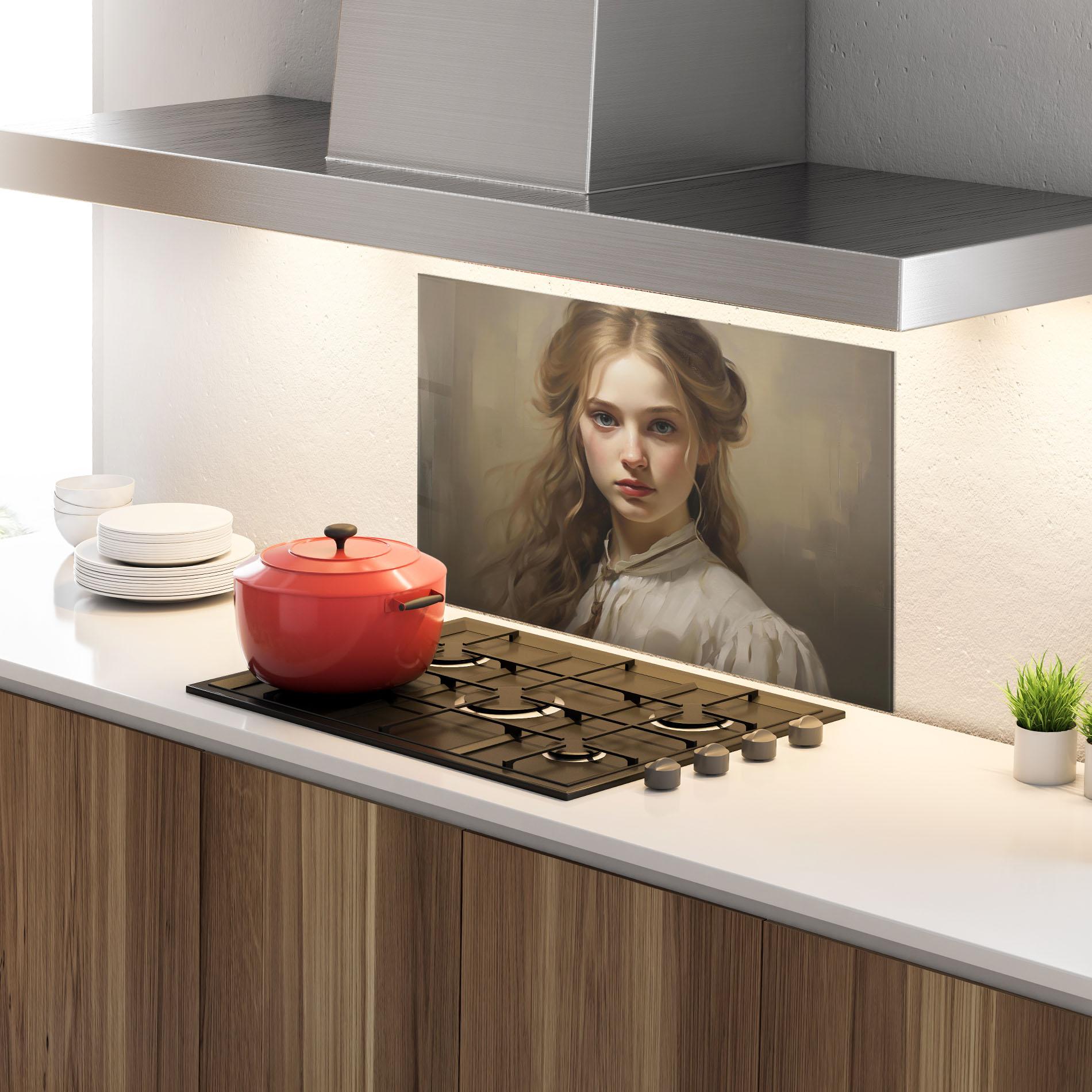 Küchenrückwand Glas Timeless Portrait mockup 4