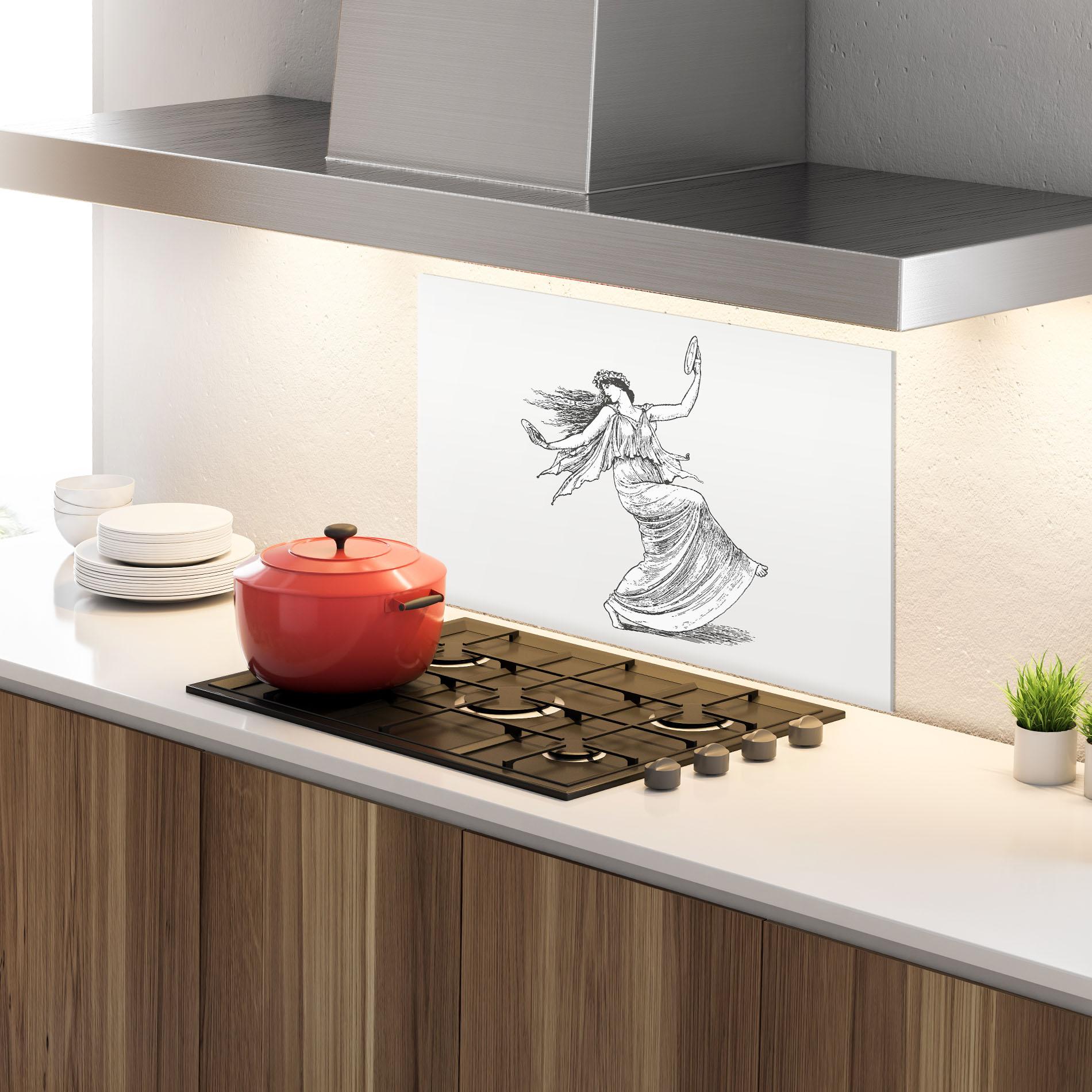 Küchenrückwand Glas Vintage Dance mockup 4