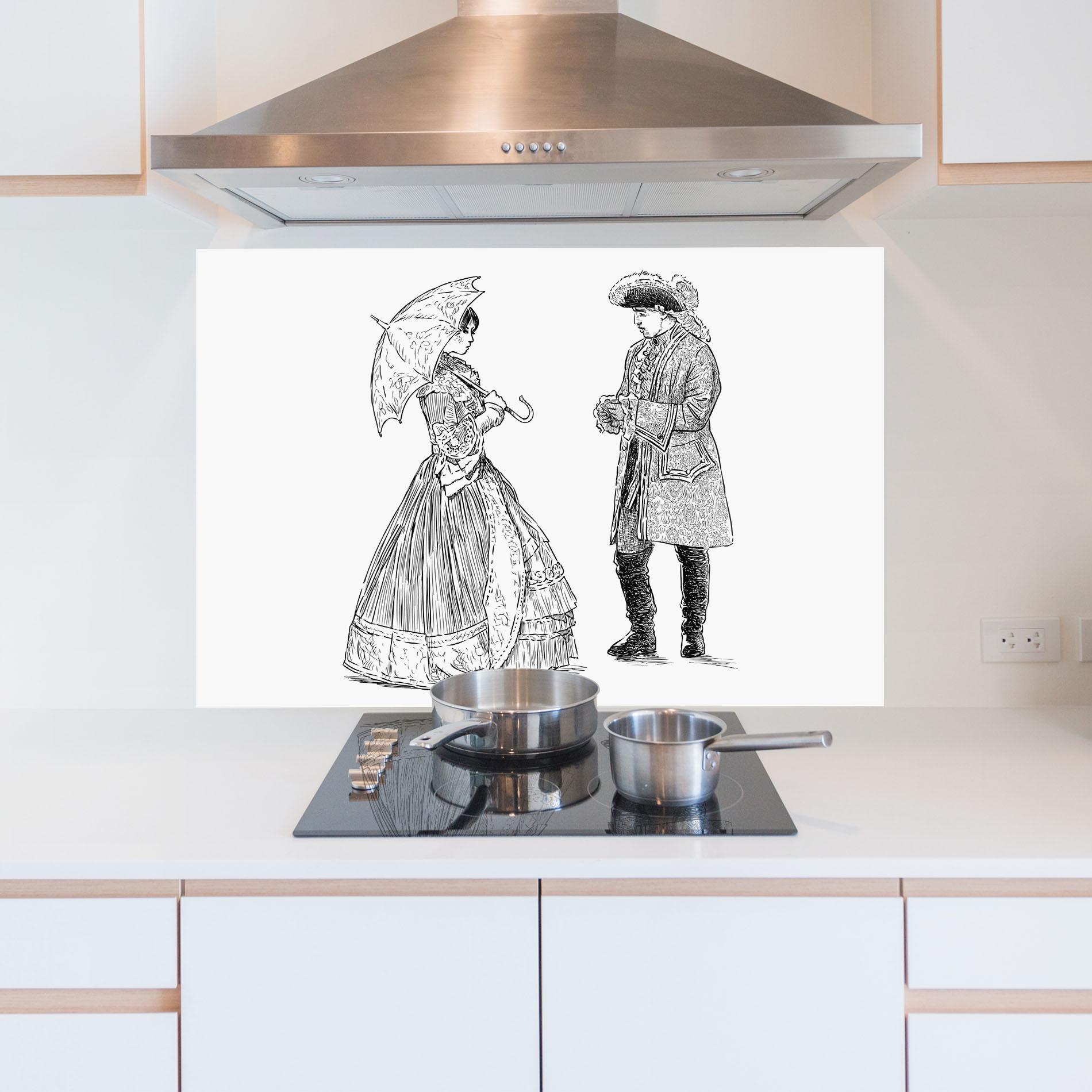 Küchenrückwand Glas Century Couple mockup 5