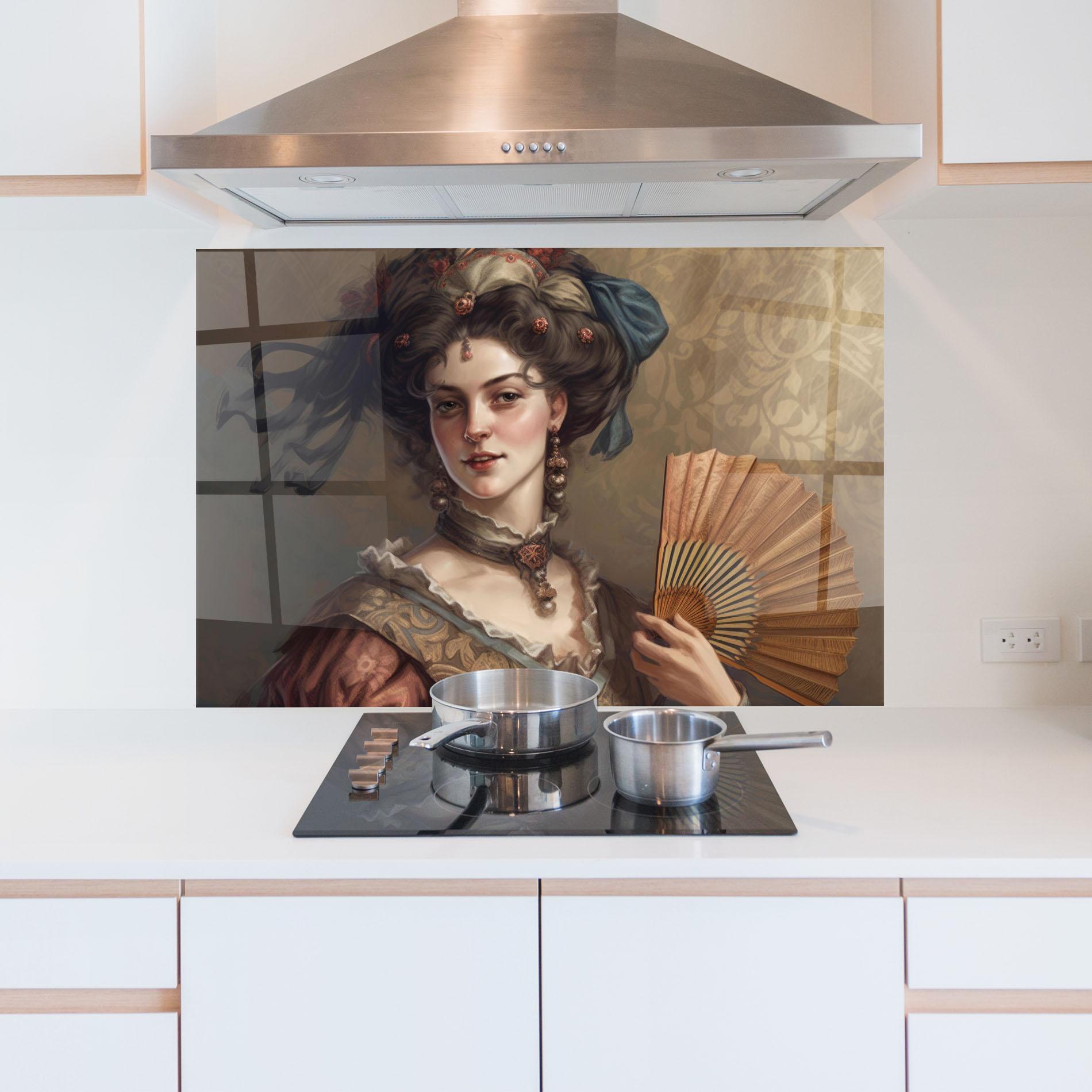Küchenrückwand Glas Medieval Noblewoman mockup 5
