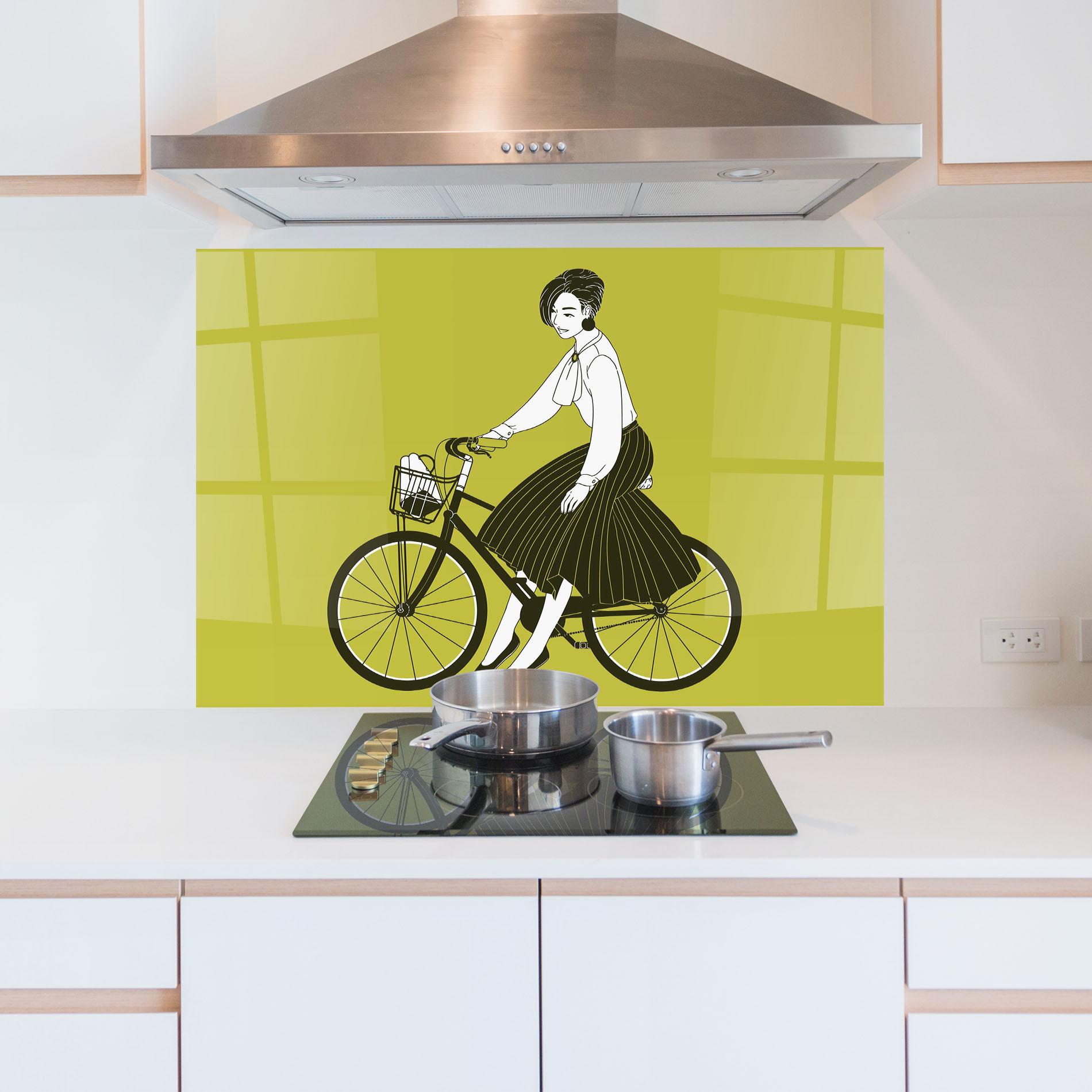 Küchenrückwand Glas Vintage Bicycle mockup 5