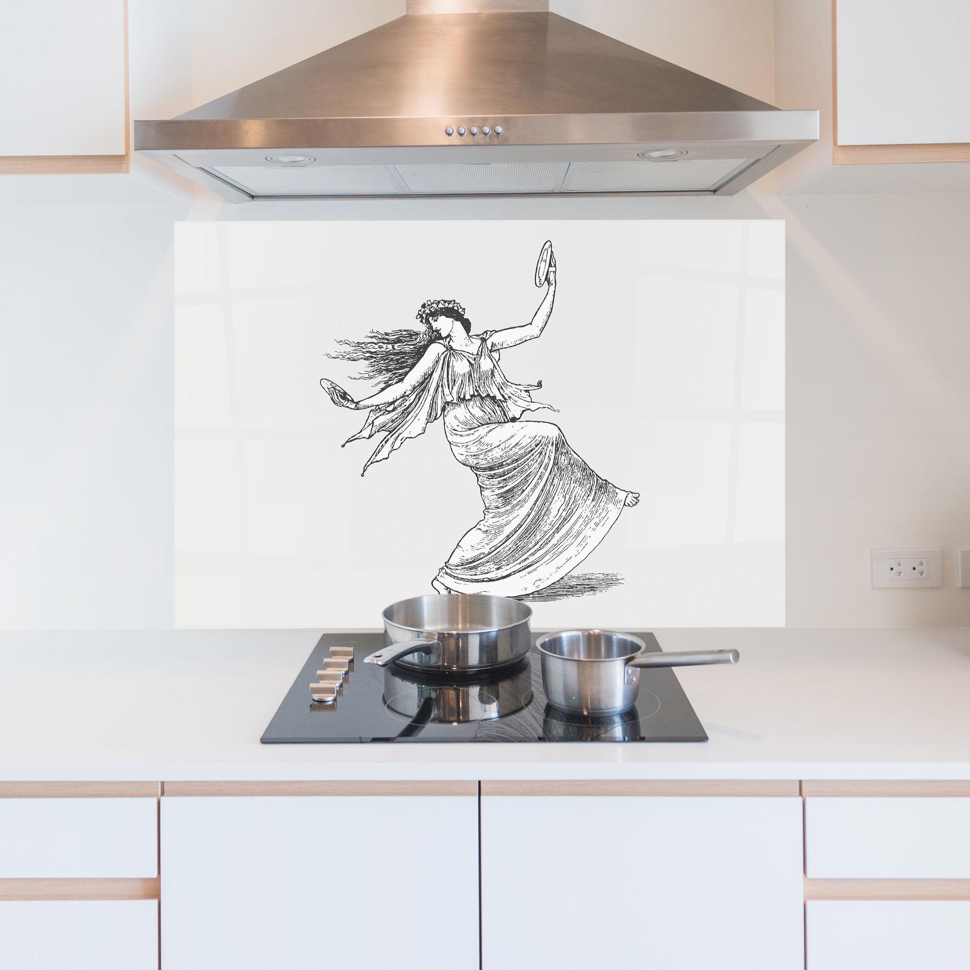 Küchenrückwand Glas Vintage Dance mockup 5