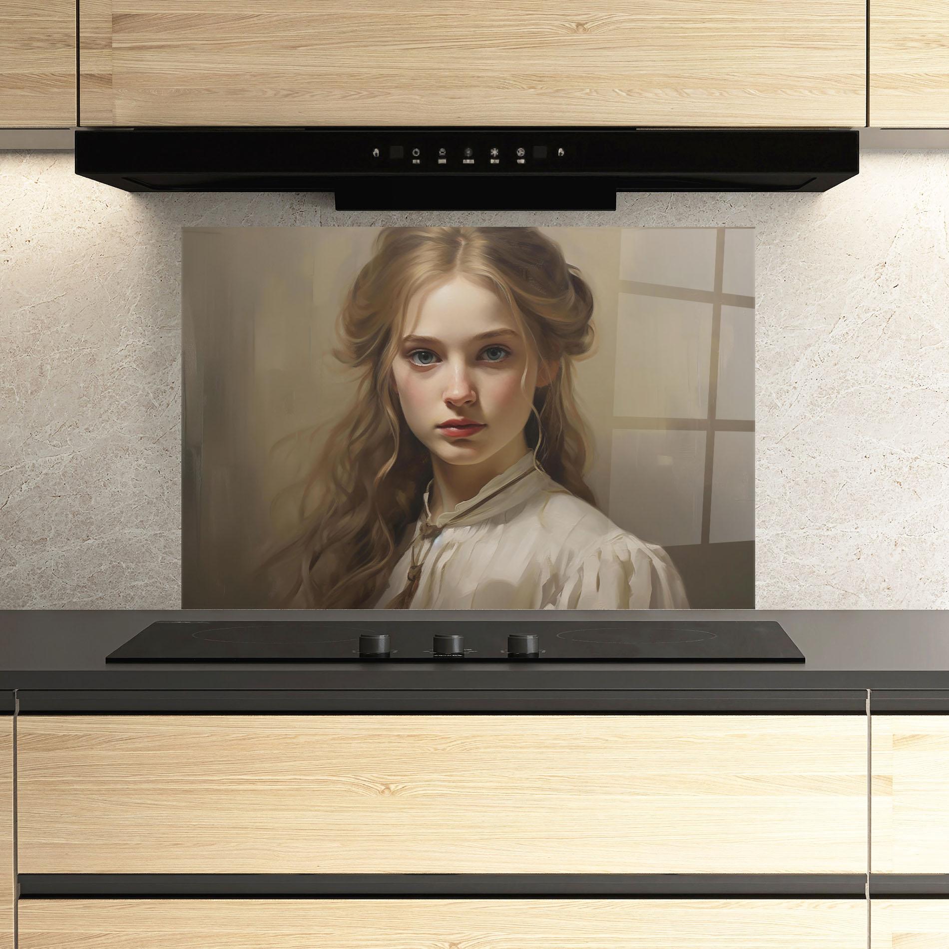 Küchenrückwand Glas Timeless Portrait mockup 3