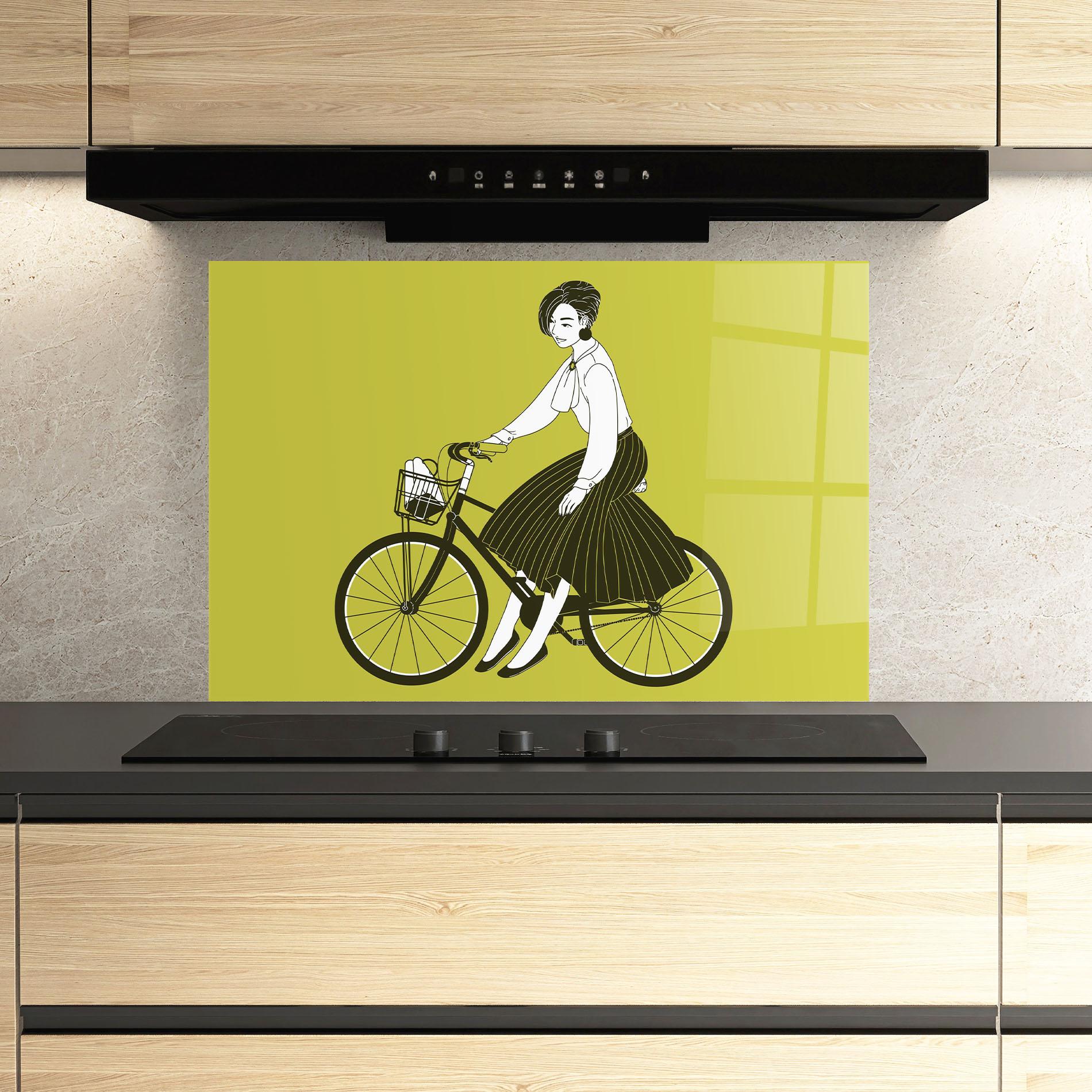 Küchenrückwand Glas Vintage Bicycle mockup 3