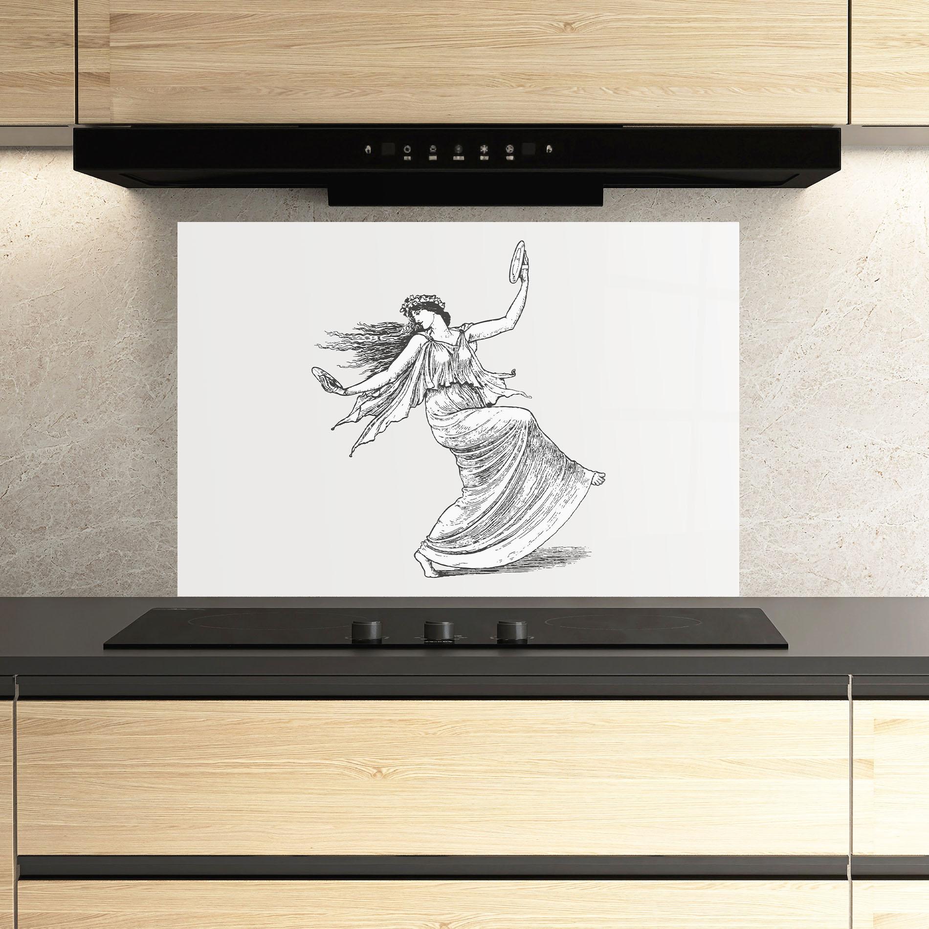 Küchenrückwand Glas Vintage Dance mockup 3