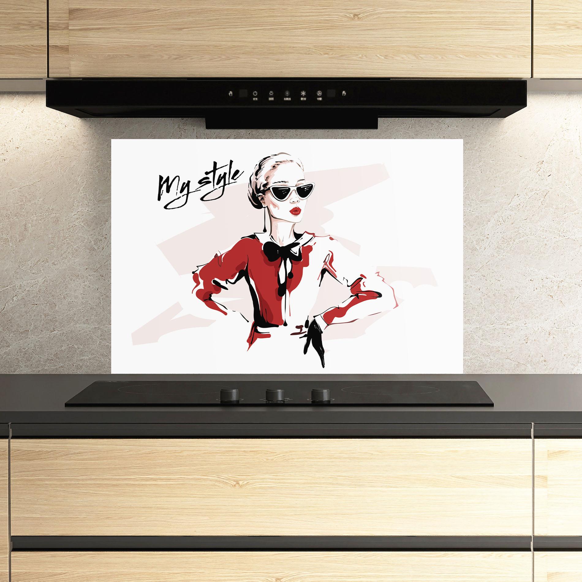 Küchenrückwand Glas Vintage My Style mockup 3