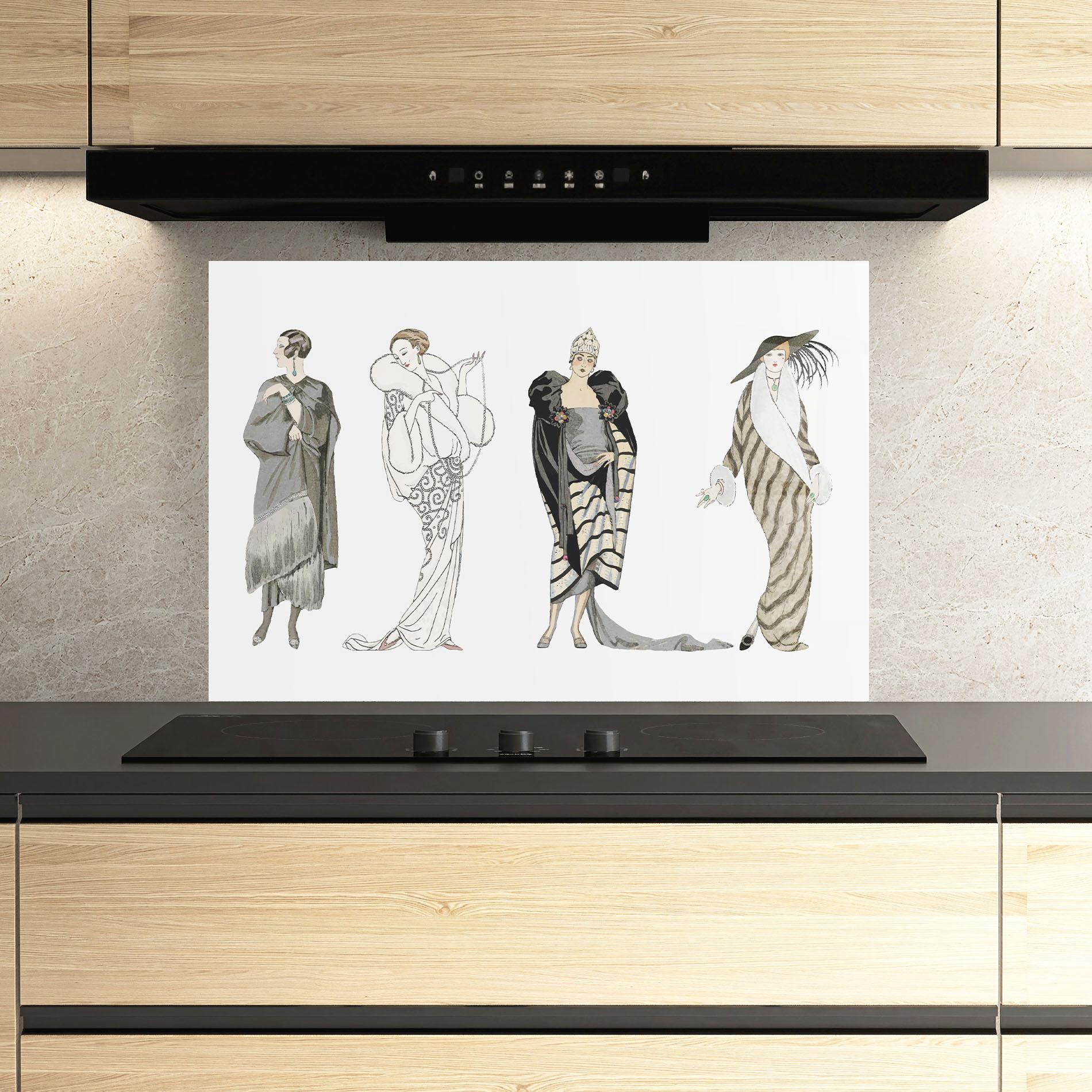 Küchenrückwand Glas Vintage Outfits mockup 3