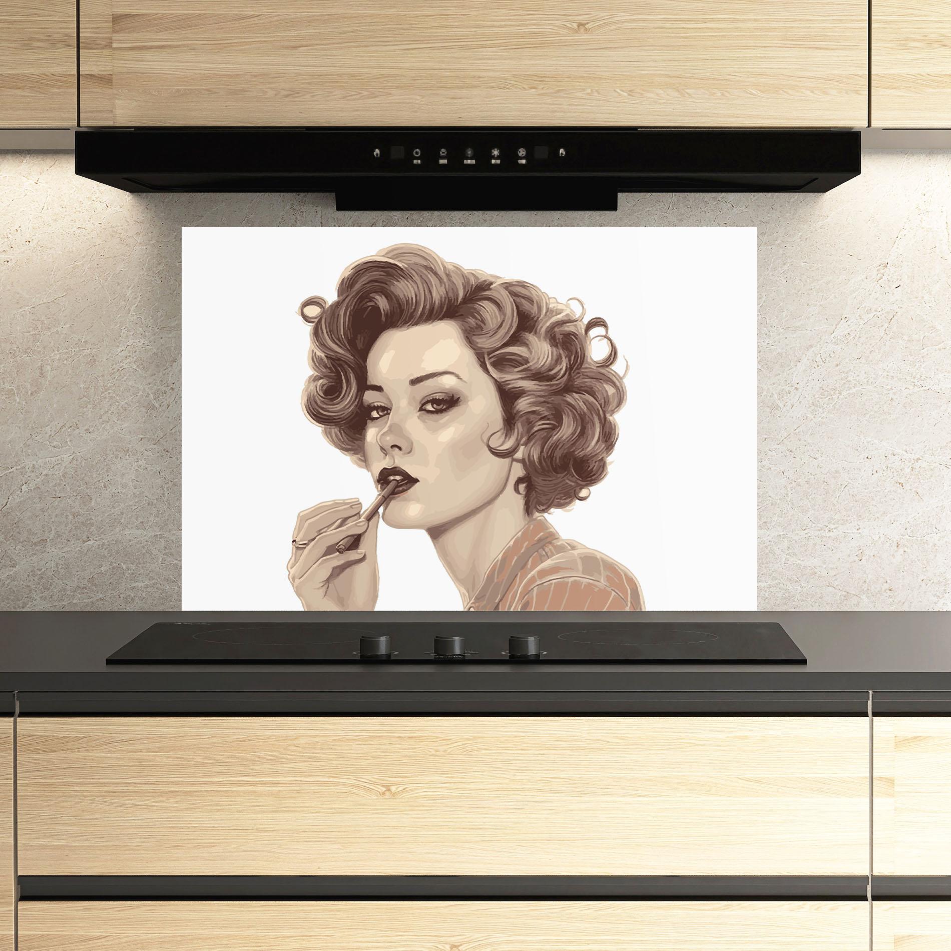 Küchenrückwand Glas Vintage Smoking mockup 3