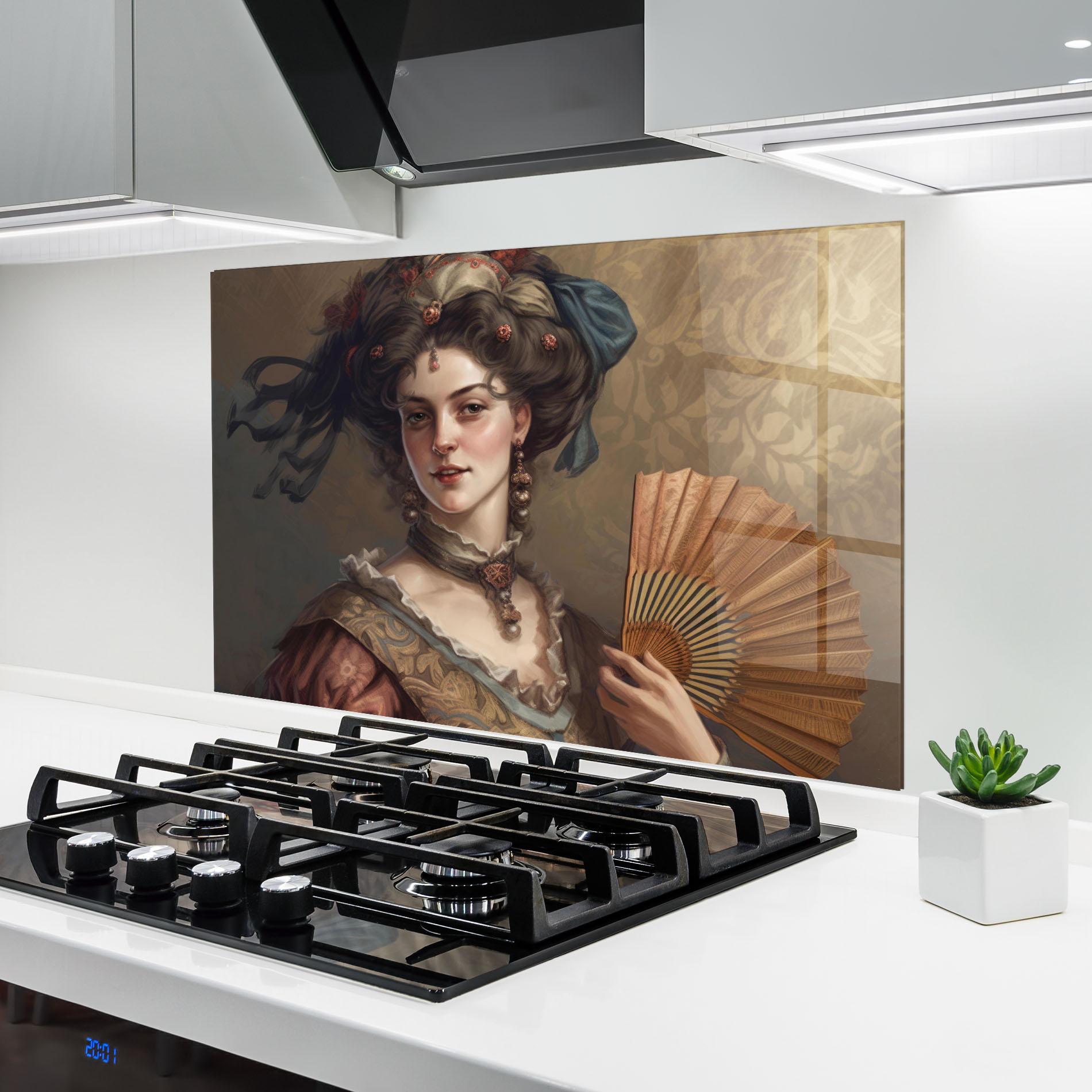 Küchenrückwand Glas Medieval Noblewoman mockup 6