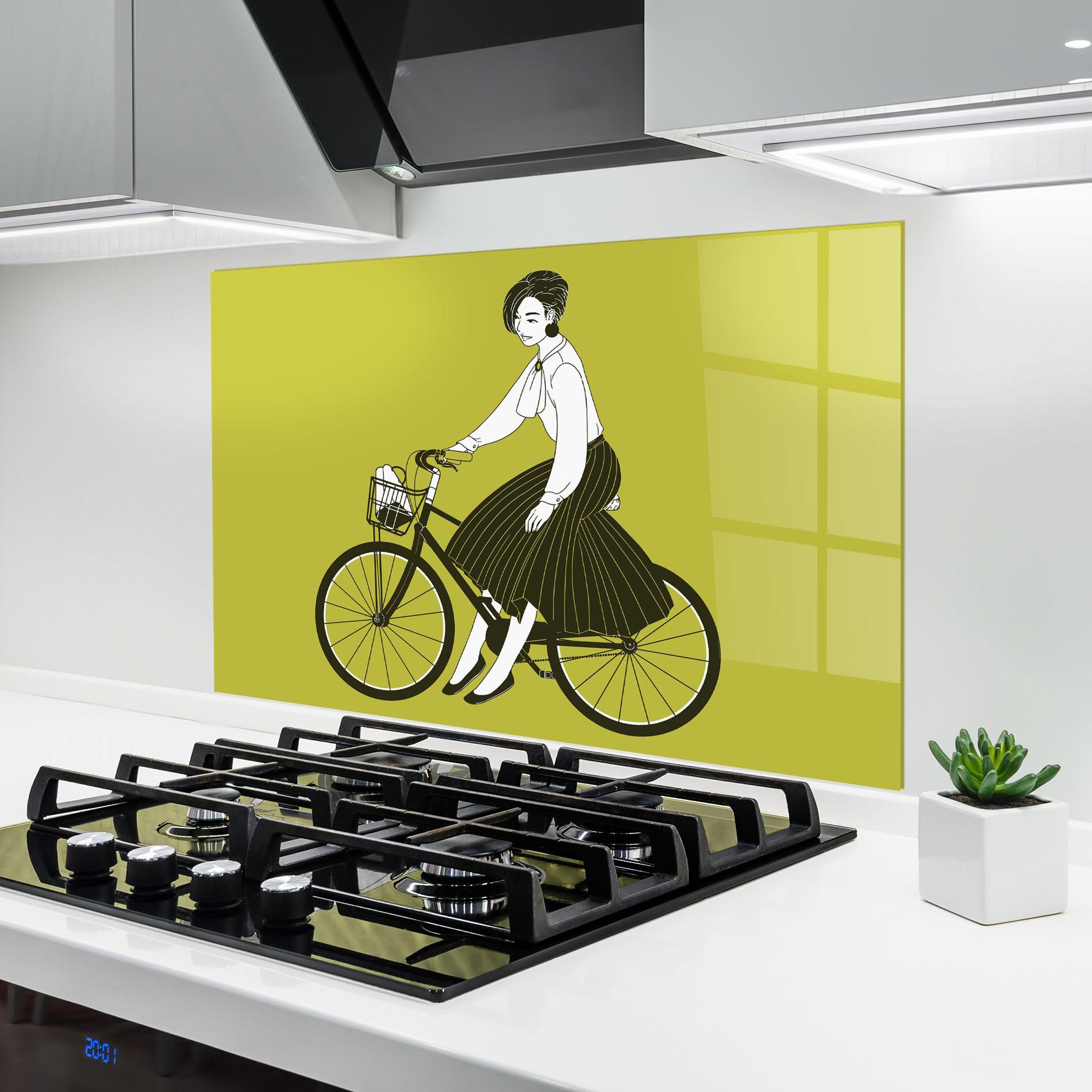 Küchenrückwand Glas Vintage Bicycle mockup 6