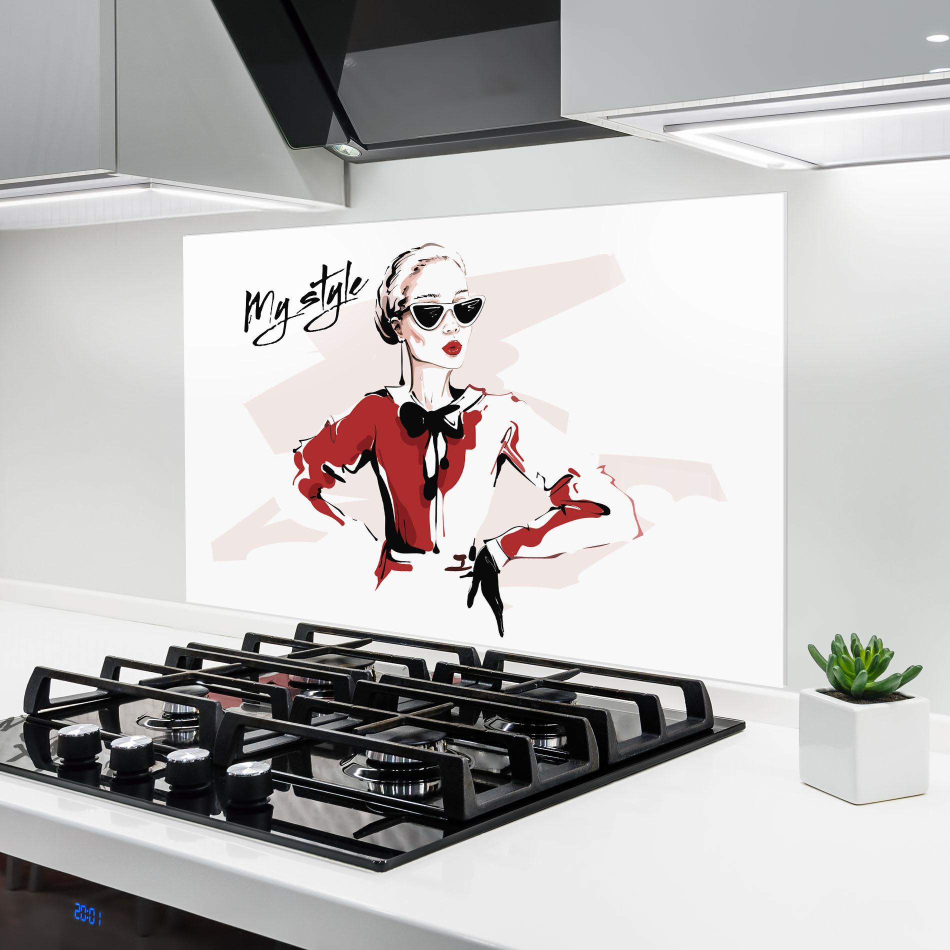 Küchenrückwand Glas Vintage My Style mockup 6