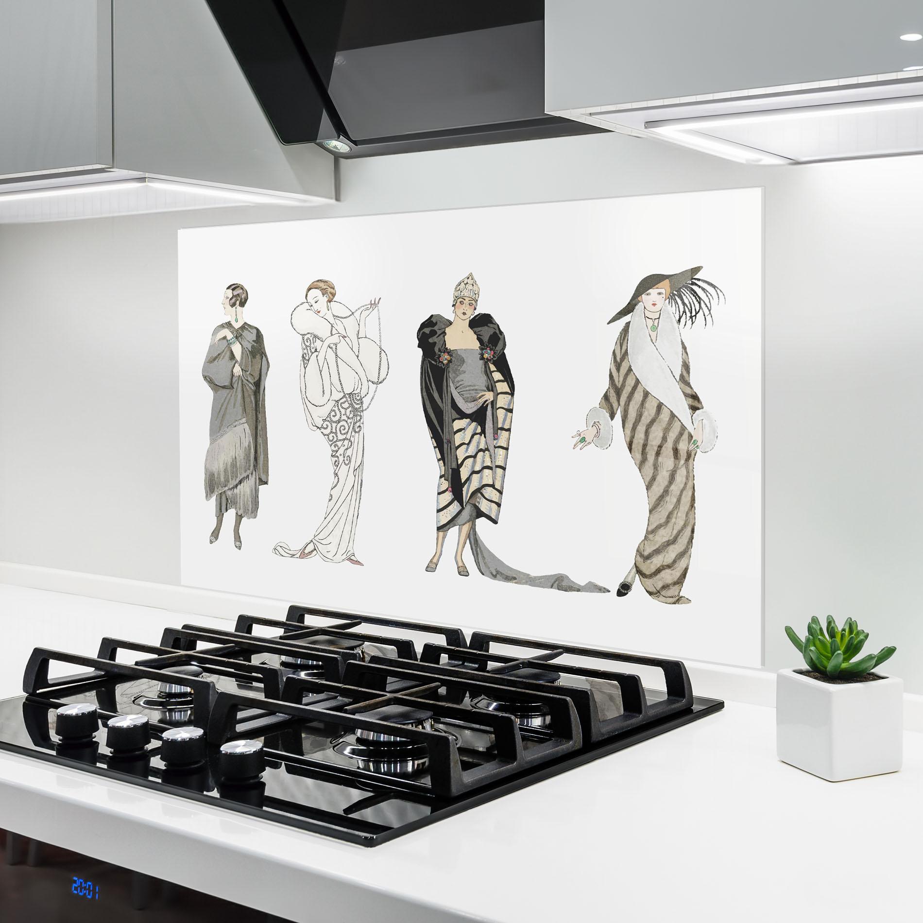 Küchenrückwand Glas Vintage Outfits mockup 6