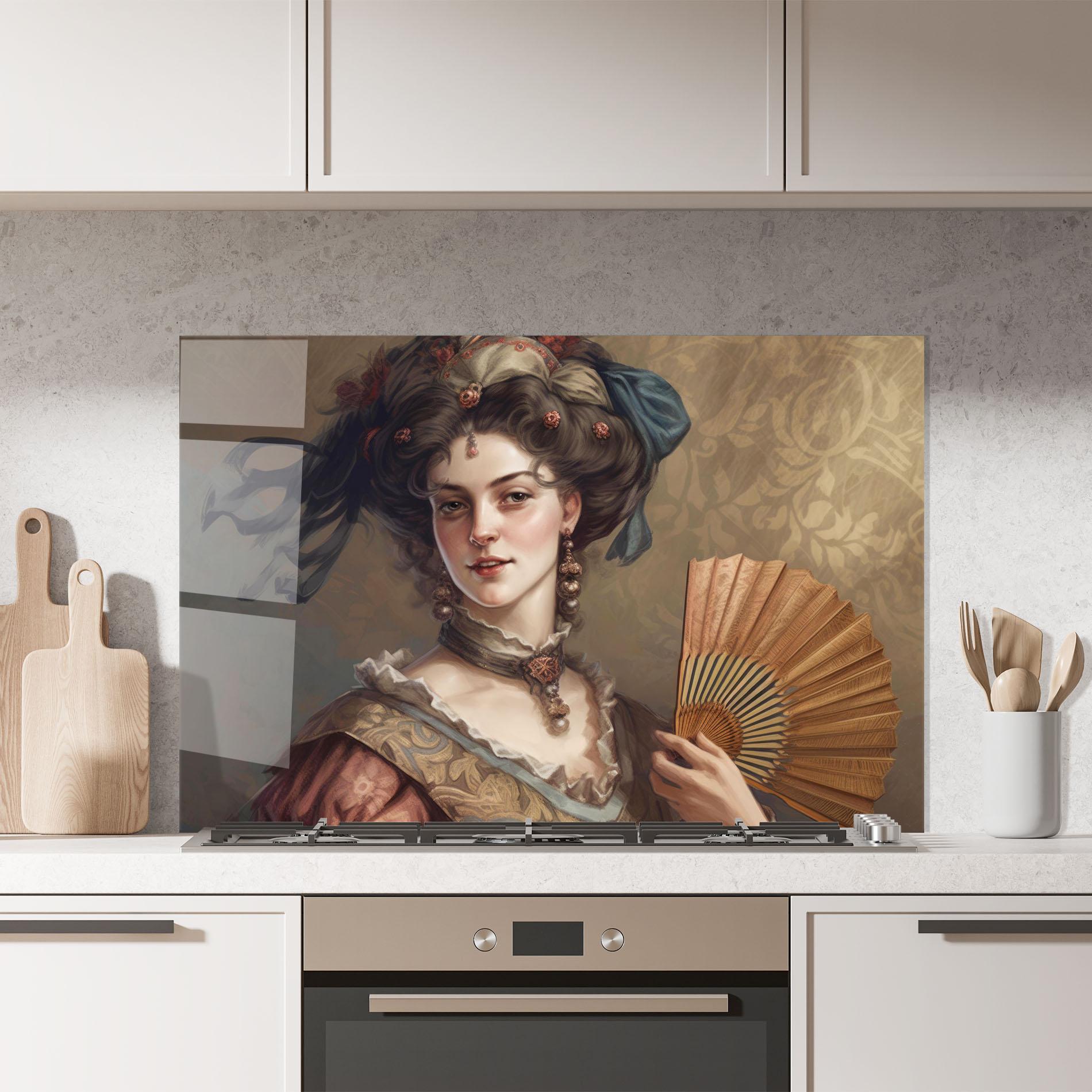 Küchenrückwand Glas Medieval Noblewoman mockup 7