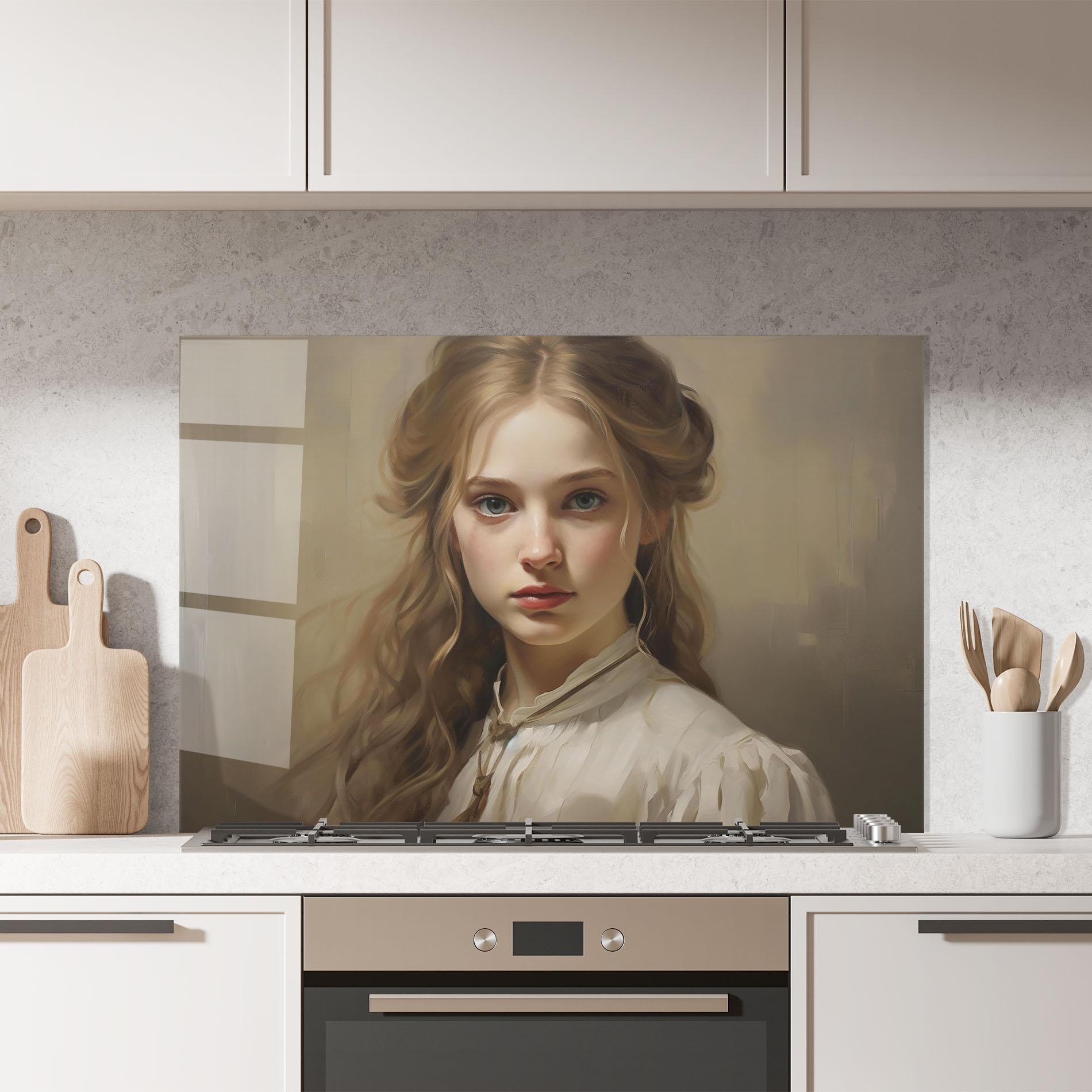 Küchenrückwand Glas Timeless Portrait mockup 7