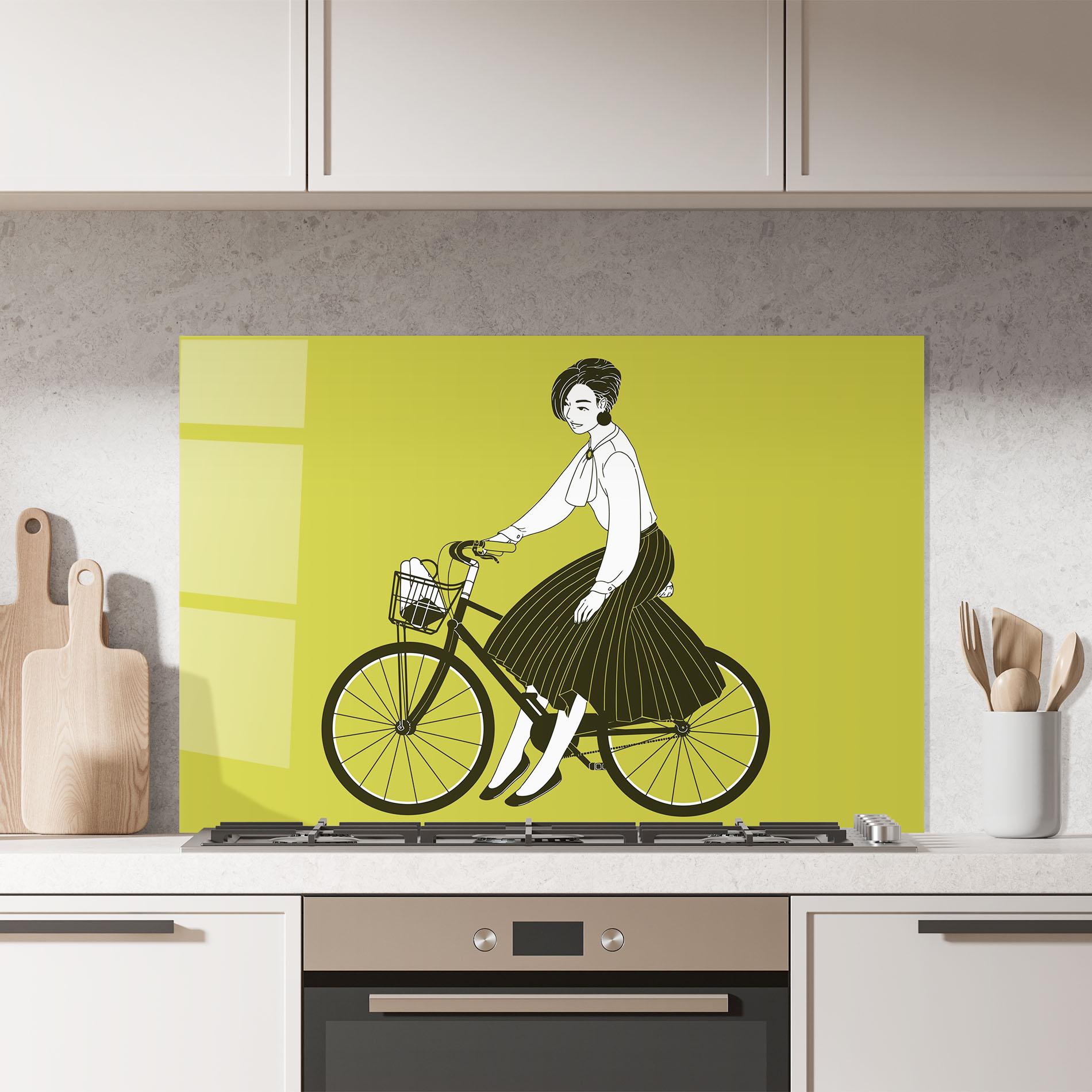 Küchenrückwand Glas Vintage Bicycle mockup 7