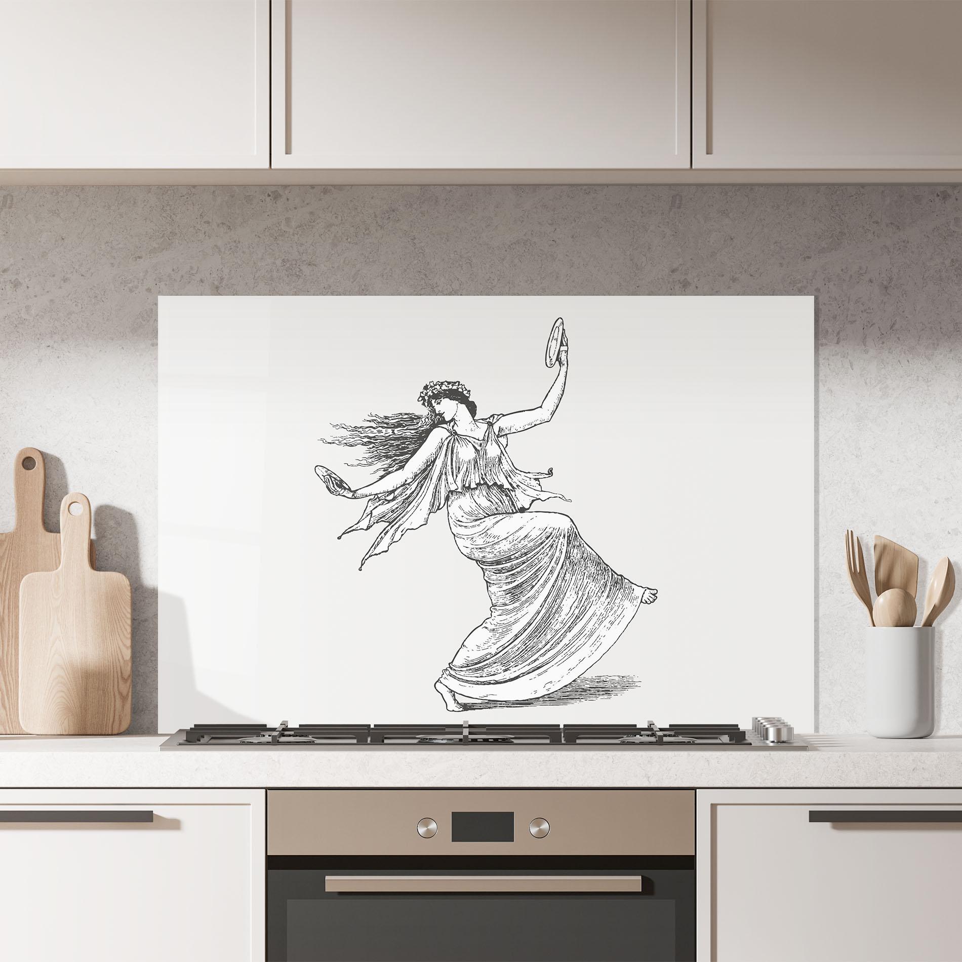 Küchenrückwand Glas Vintage Dance mockup 7