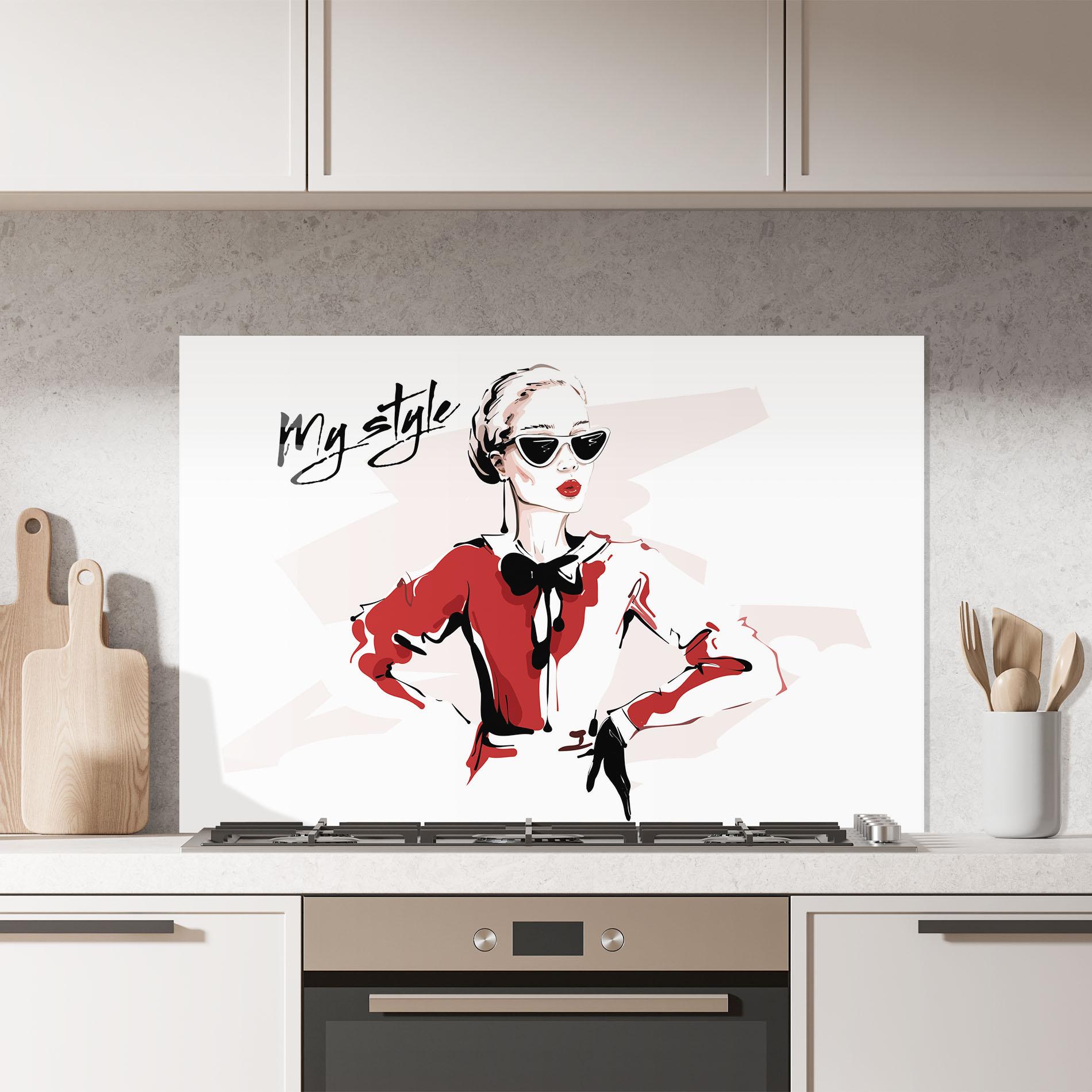 Küchenrückwand Glas Vintage My Style mockup 7