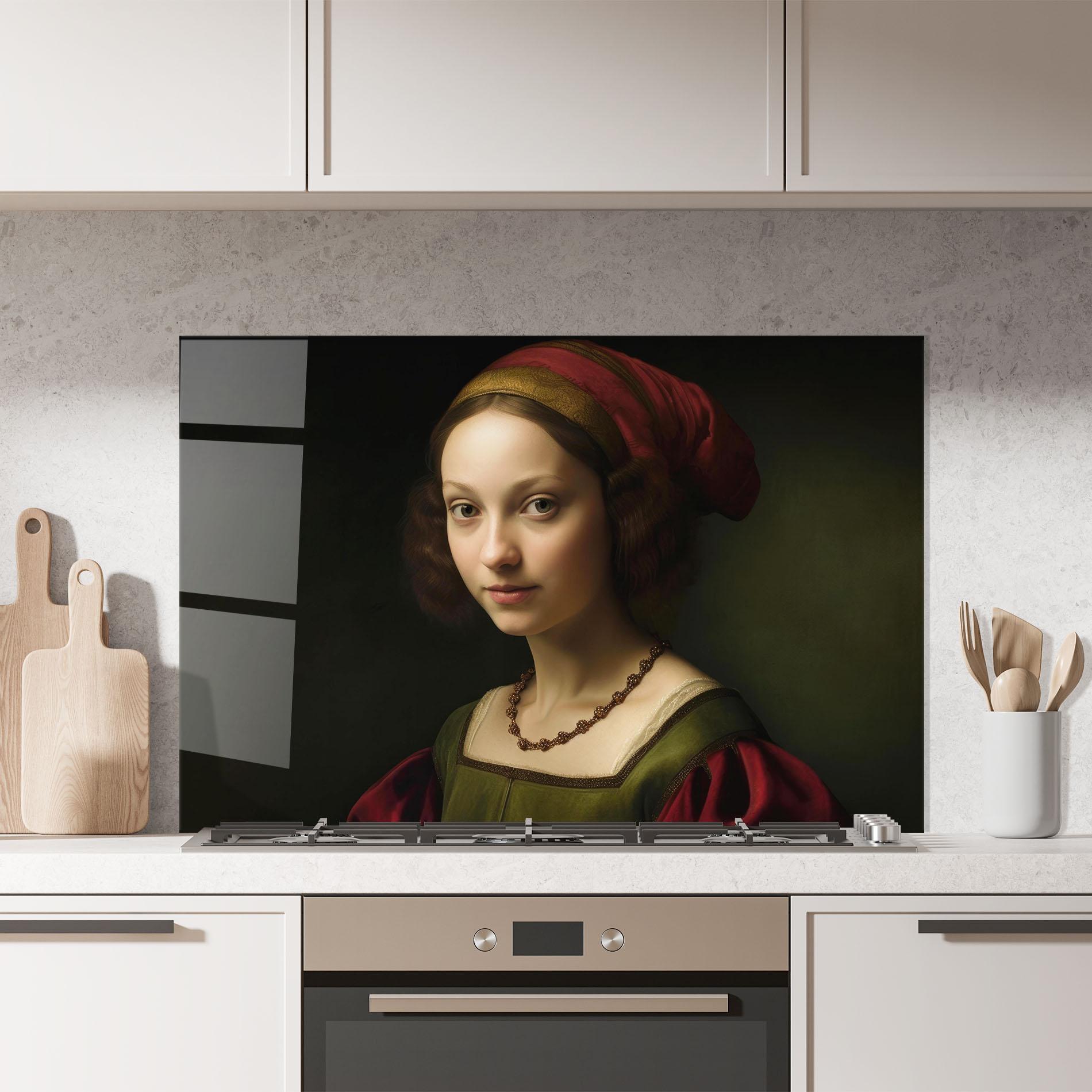 Küchenrückwand Glas Vintage Old Painting mockup 7