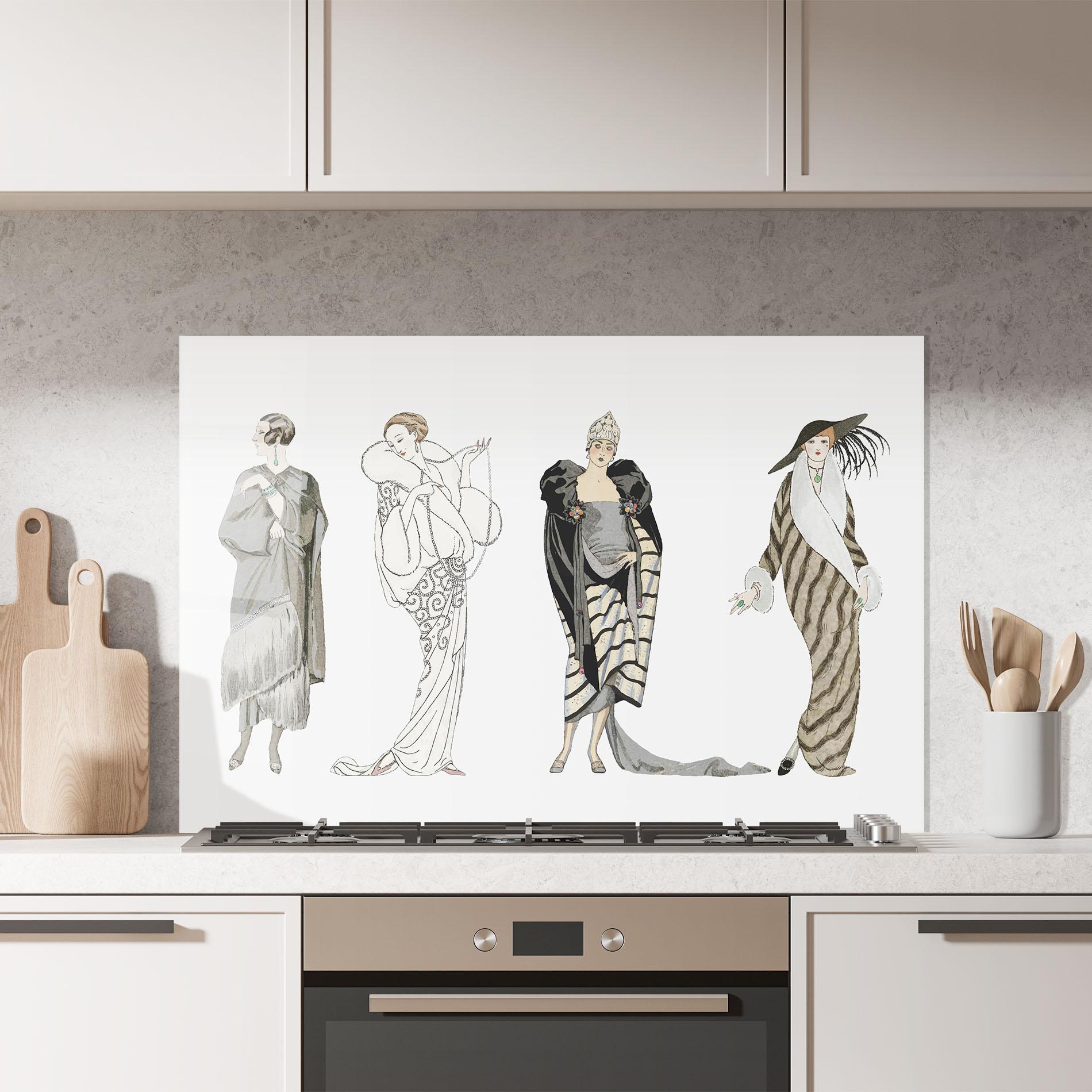 Küchenrückwand Glas Vintage Outfits mockup 7