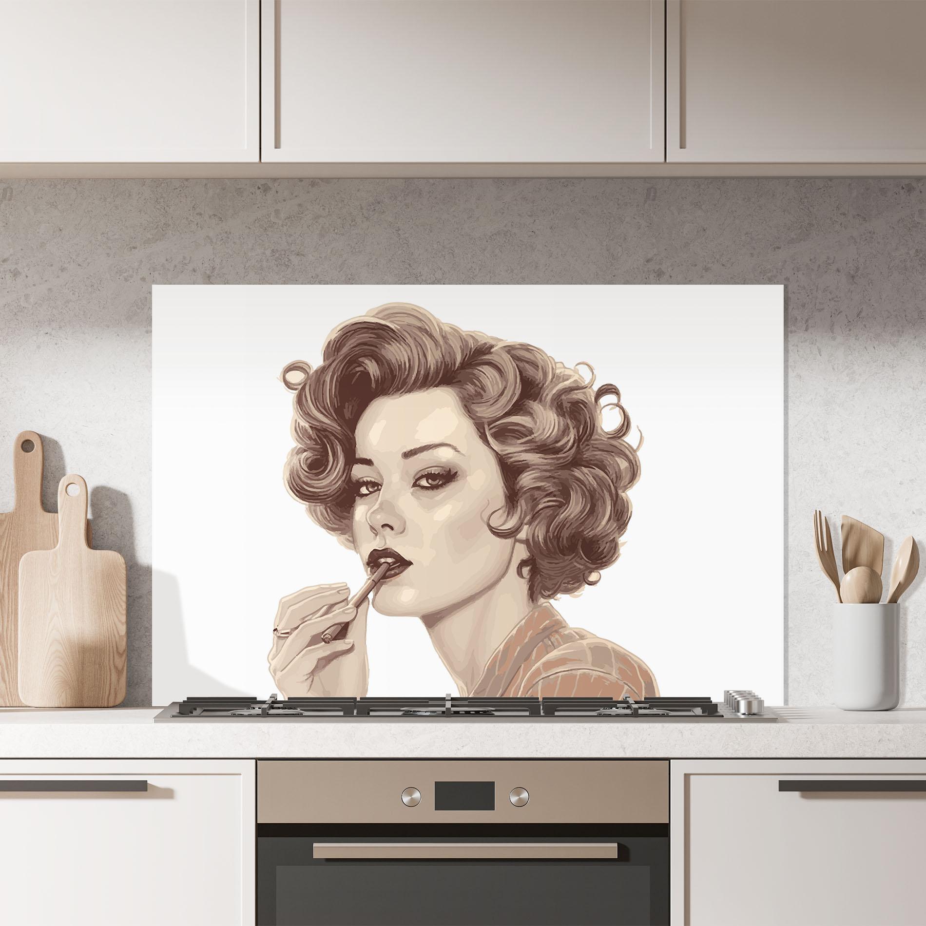 Küchenrückwand Glas Vintage Smoking mockup 7