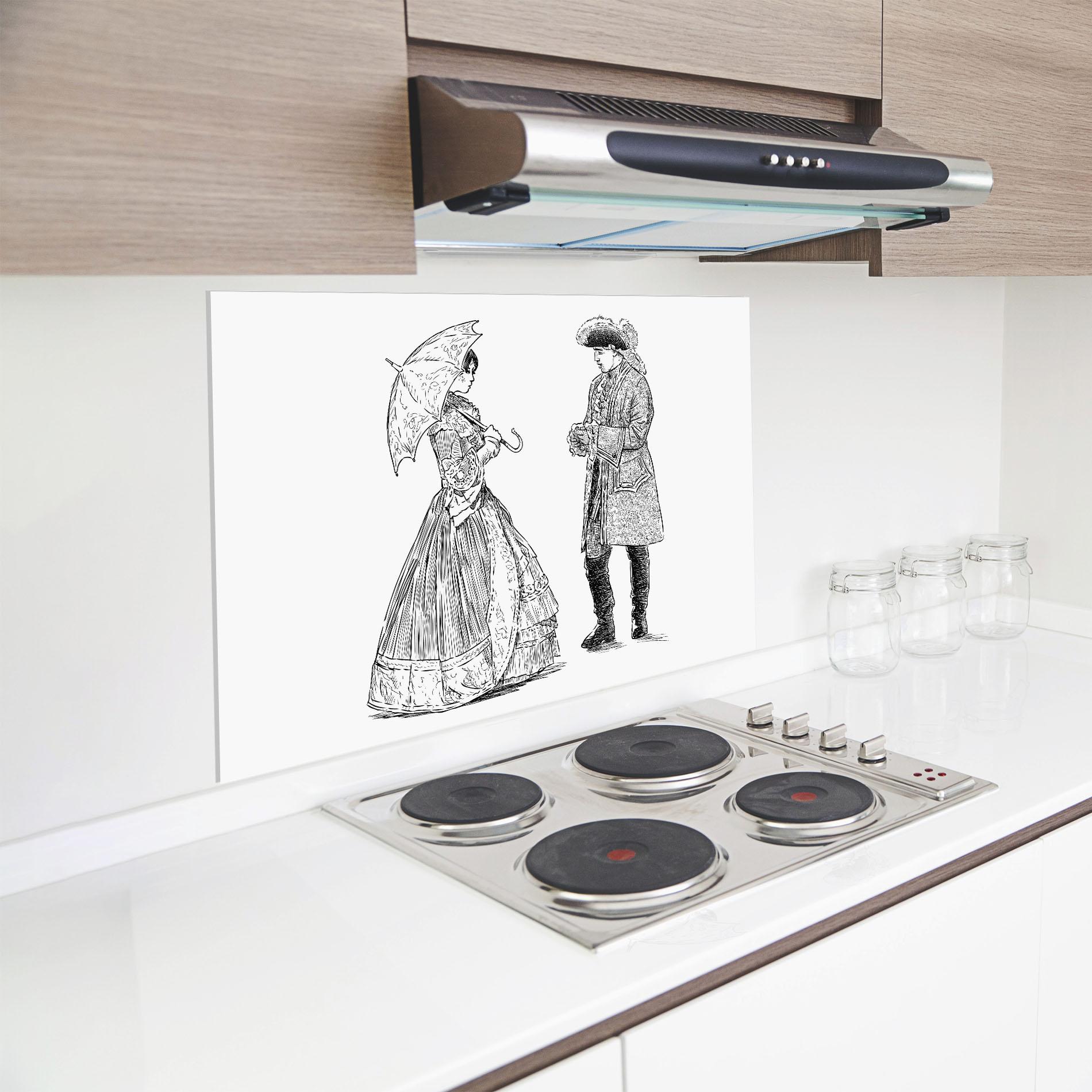 Küchenrückwand Glas Century Couple mockup 8