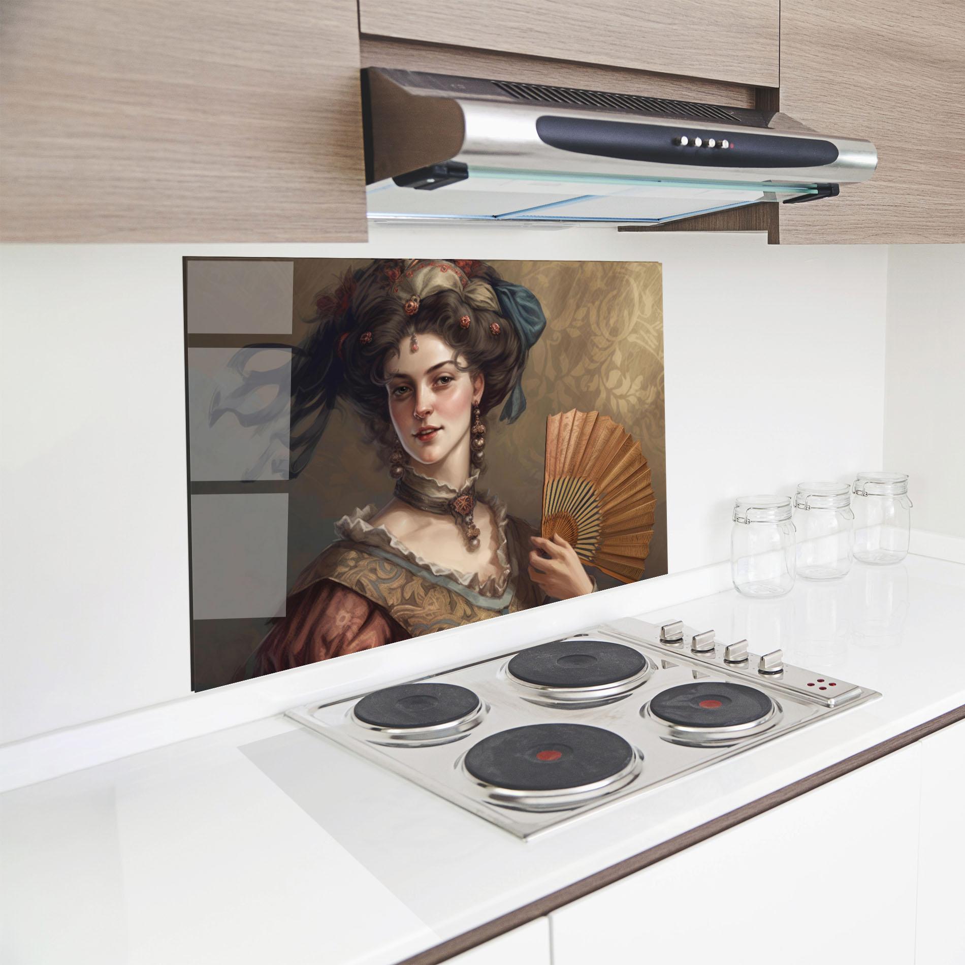 Küchenrückwand Glas Medieval Noblewoman mockup 8