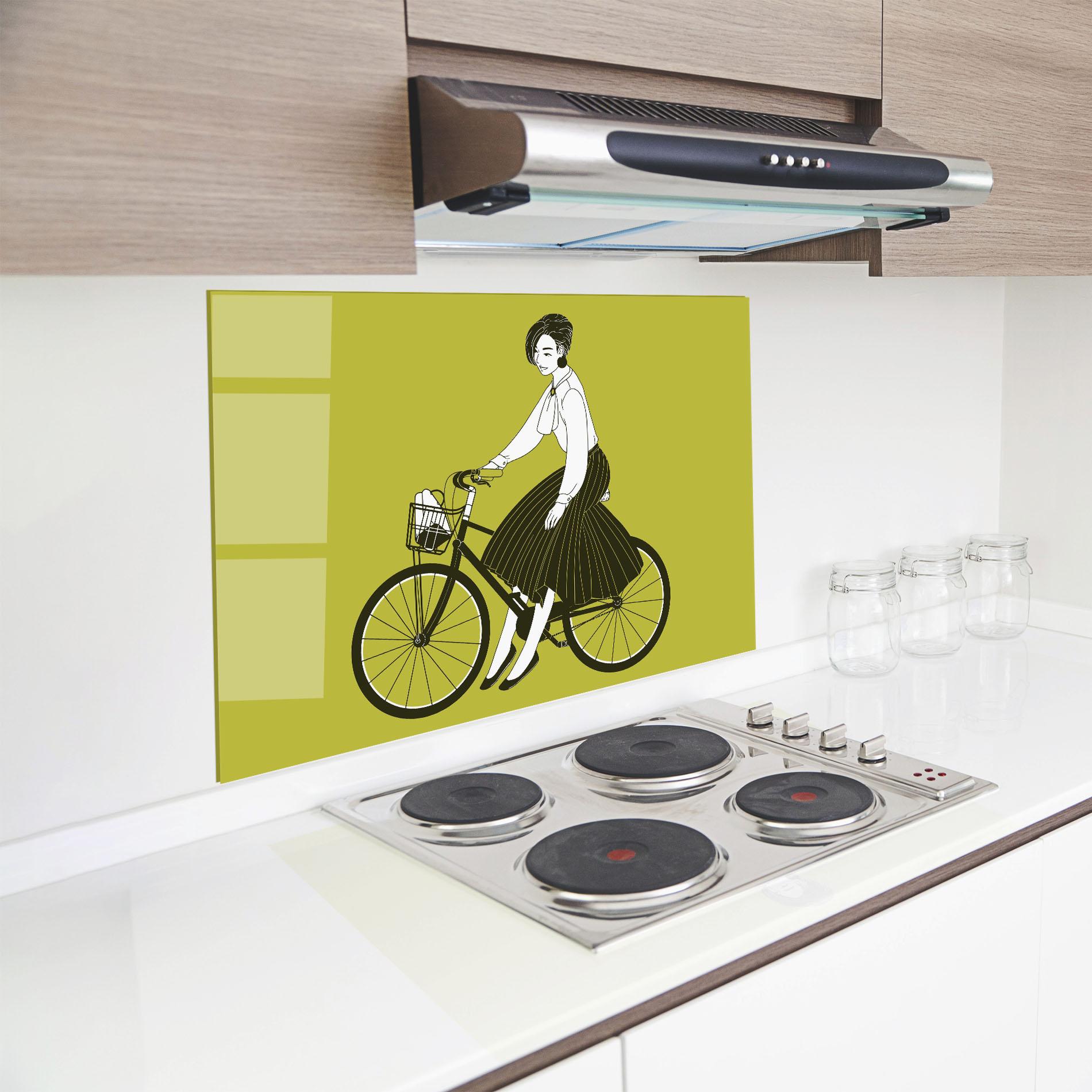 Küchenrückwand Glas Vintage Bicycle mockup 8