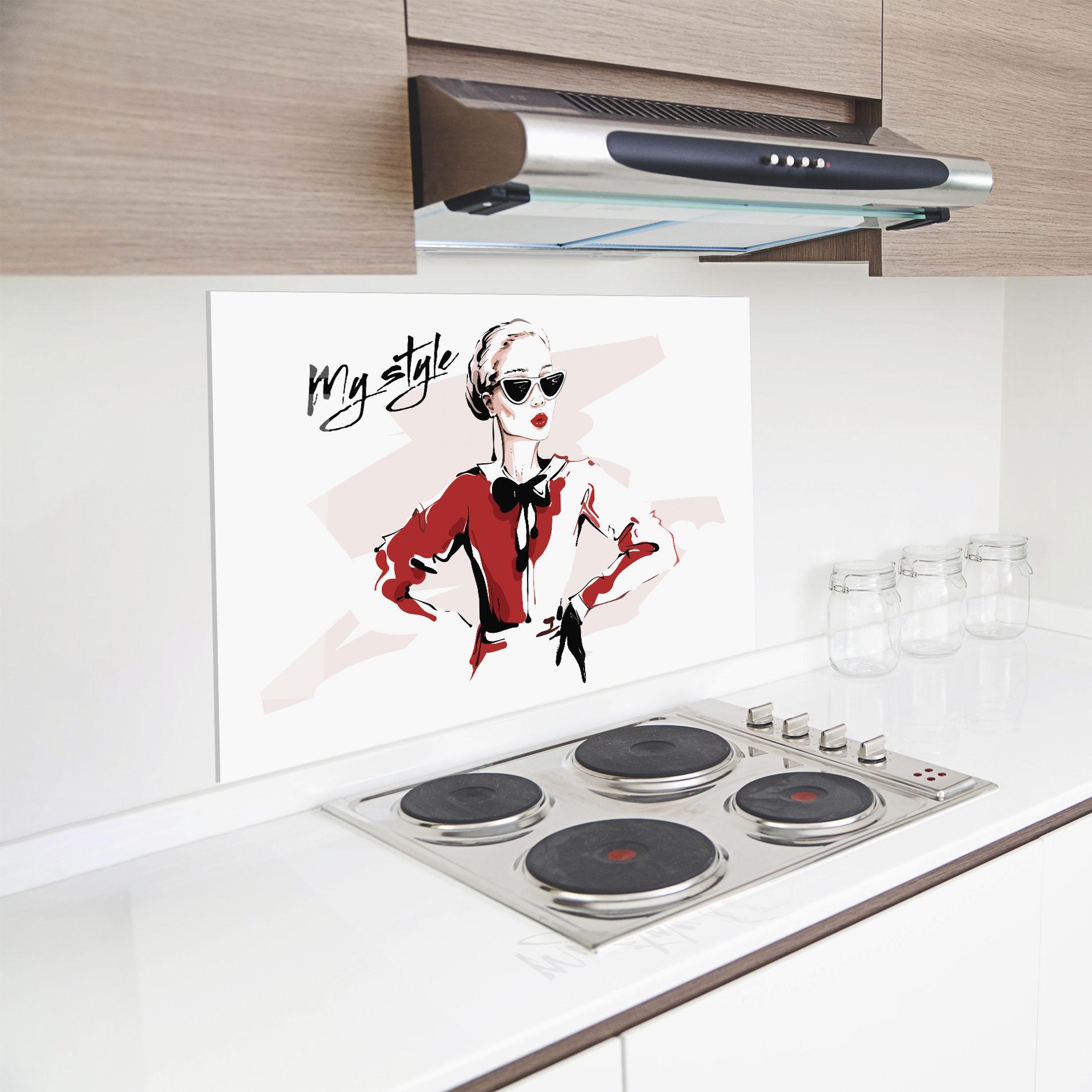 Küchenrückwand Glas Vintage My Style mockup 8