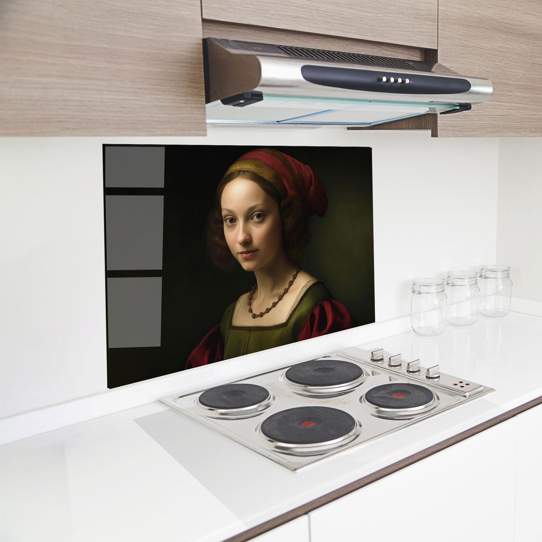 Küchenrückwand Glas Vintage Old Painting mockup 8