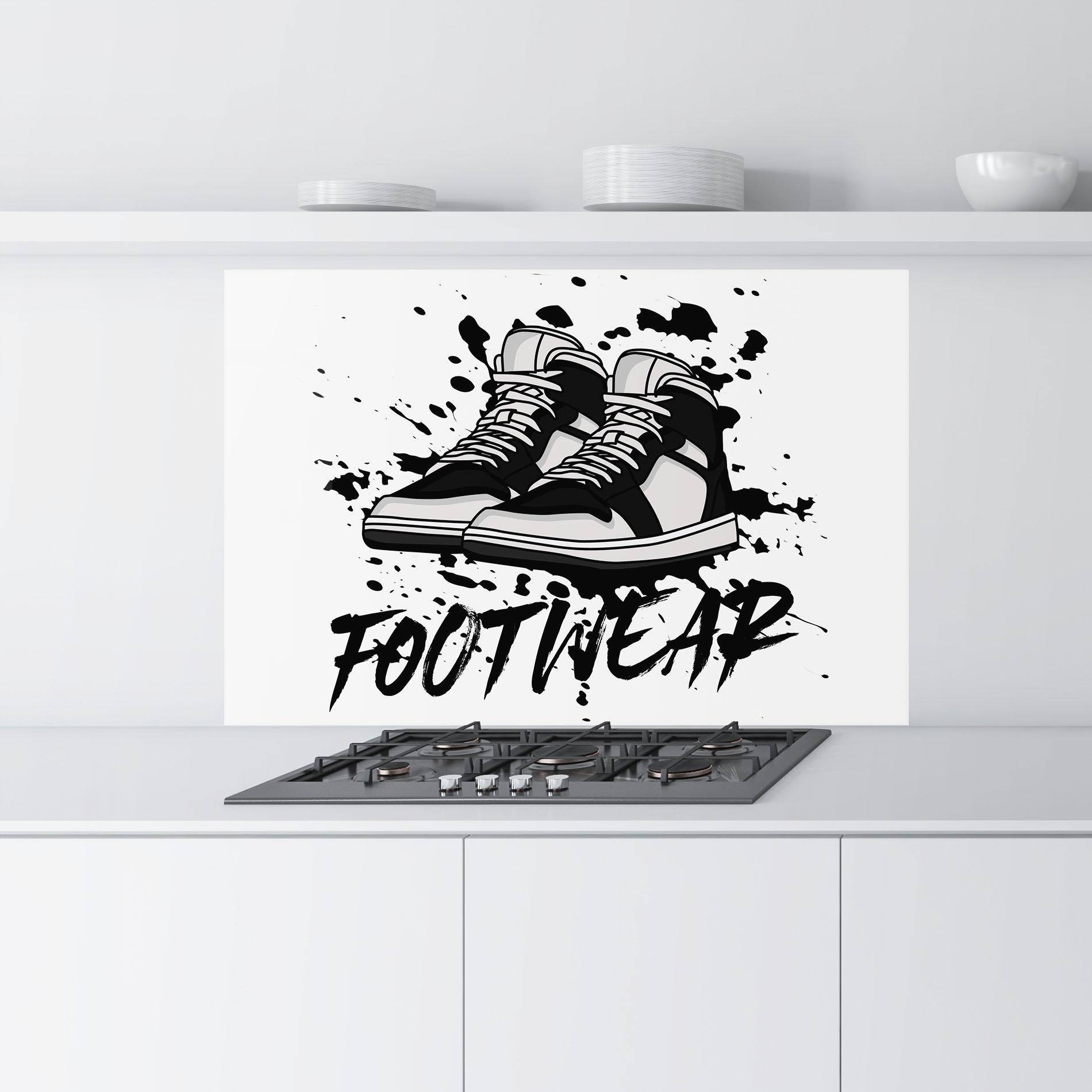 Küchenrückwand Glas Black Footwear mockup 9