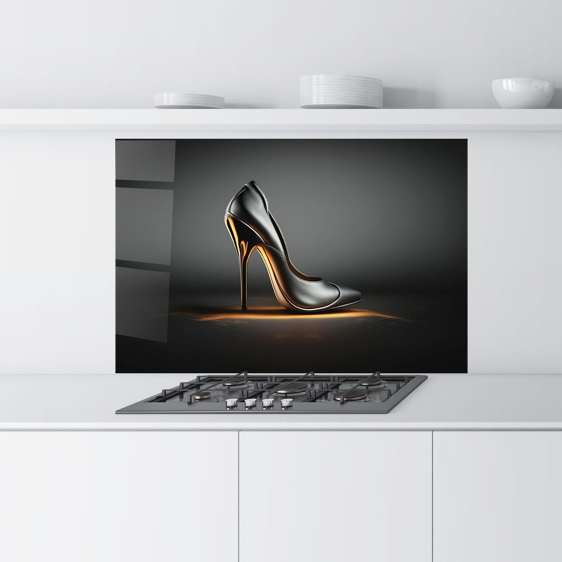 Küchenrückwand Glas Black Shoe Product mockup 9
